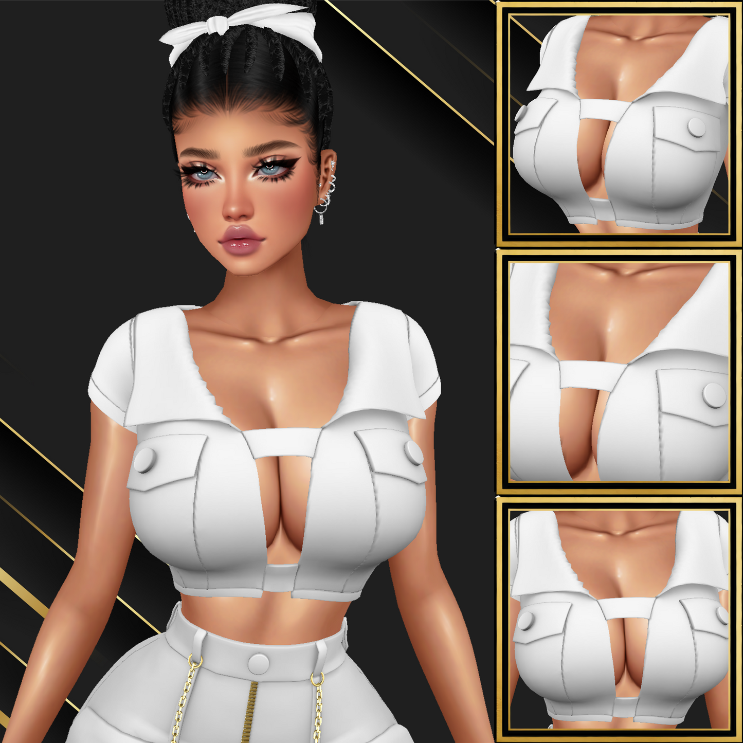 IMVU Open Crop Top Mesh