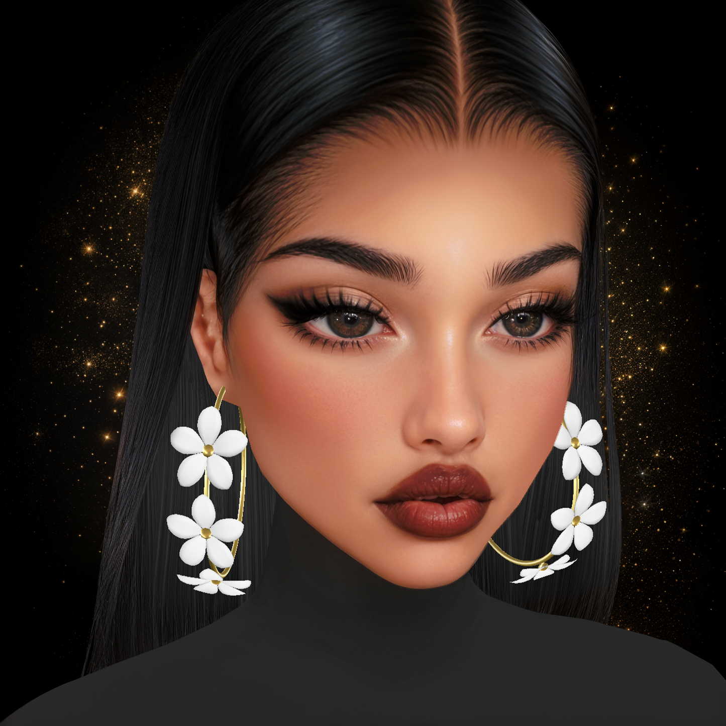 IMVU Flower Earrings V2 Mesh