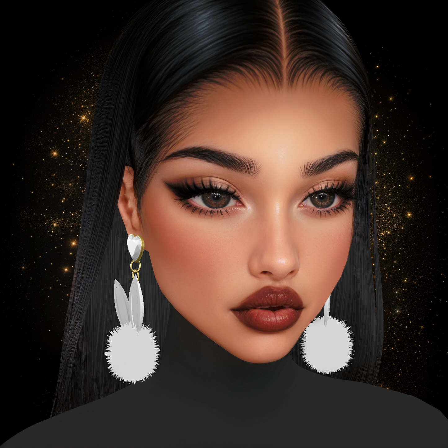 IMVU Bunny Earrings Mesh