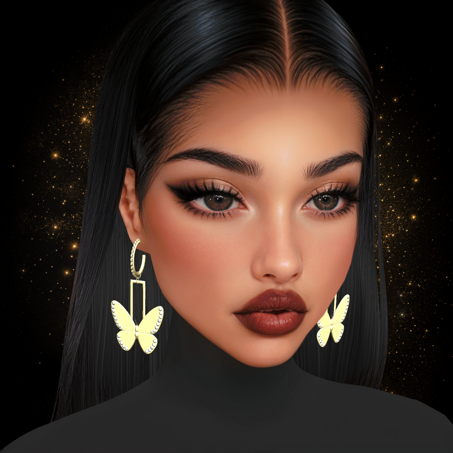 IMVU Butterfly Earrings V8 Mesh