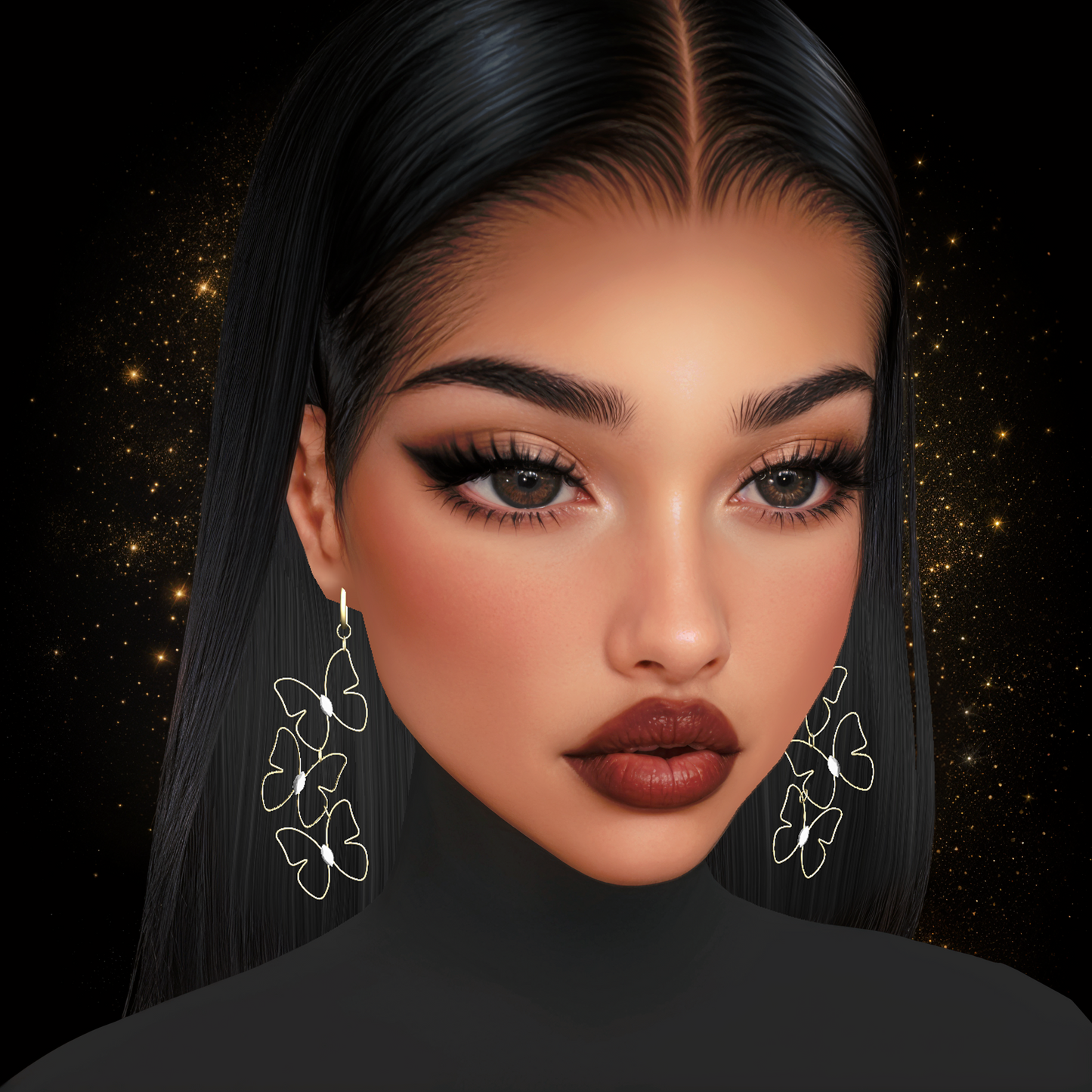 IMVU Butterfly Earrings V6 Mesh
