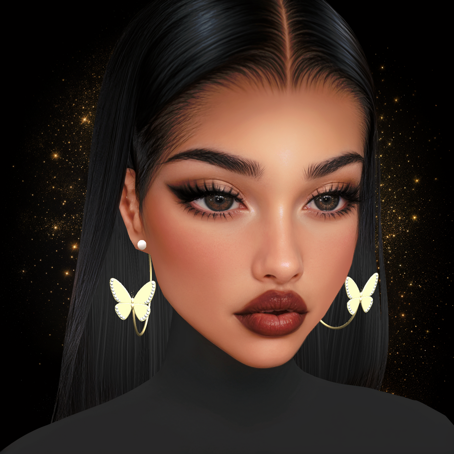 IMVU Butterfly Earrings S-V3 Mesh