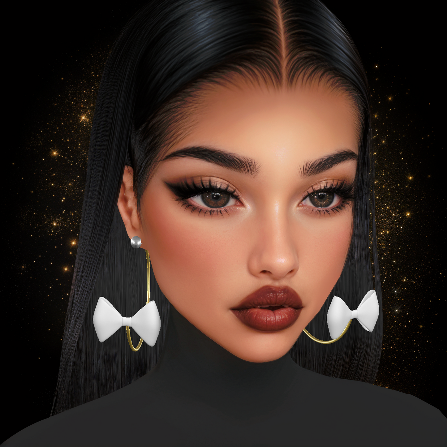 IMVU Bow Earrings V2 Mesh