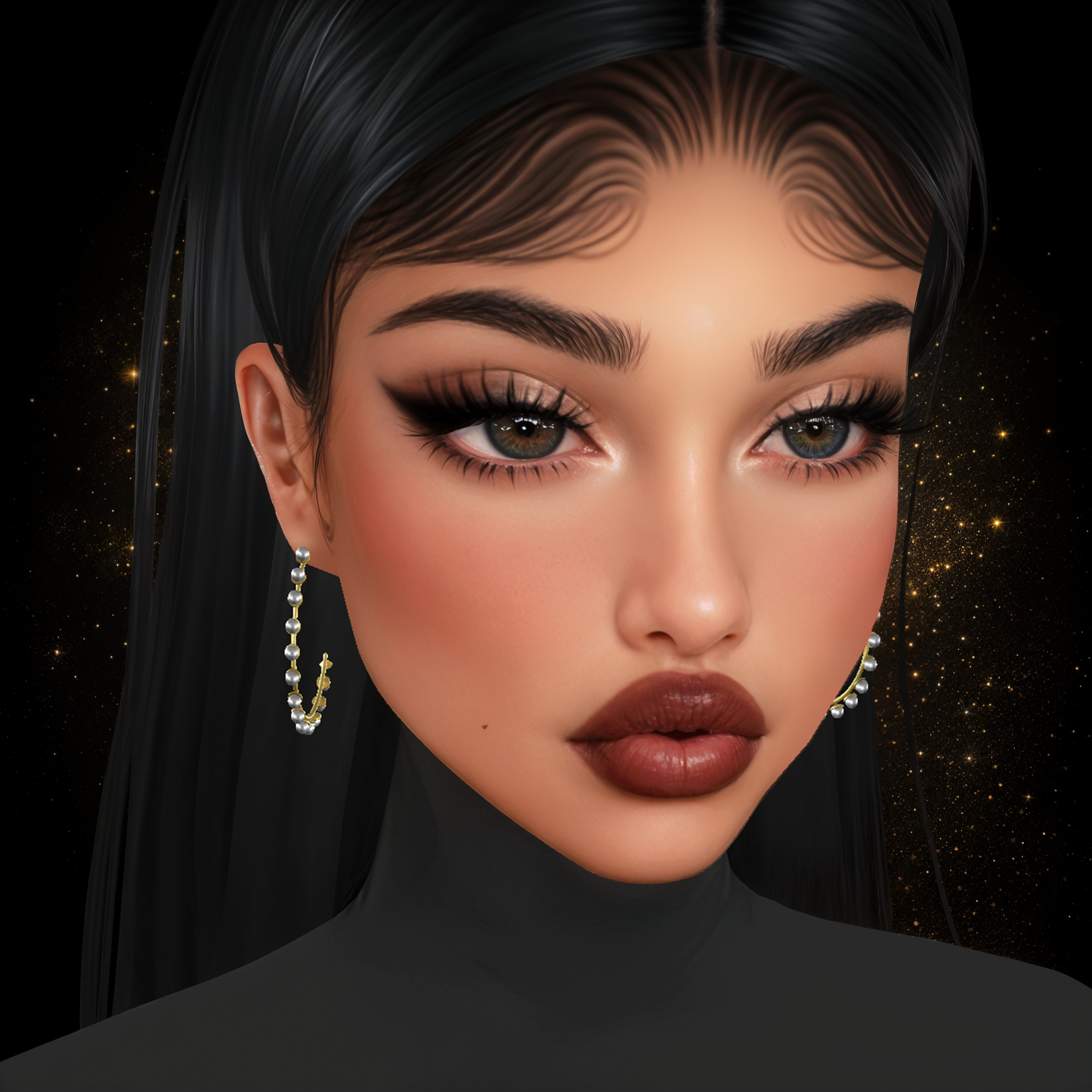 IMVU Pearl Hoops V2 Mesh