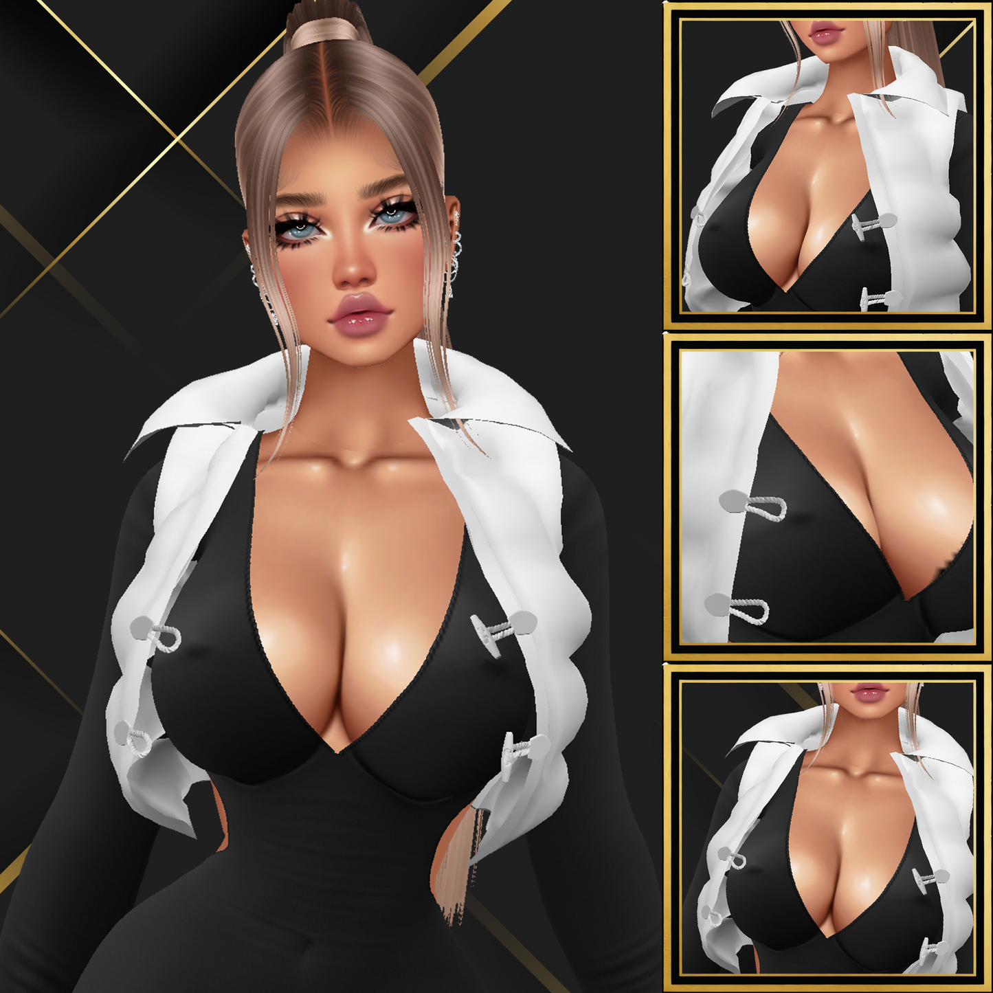 IMVU Puffer Vest Mesh