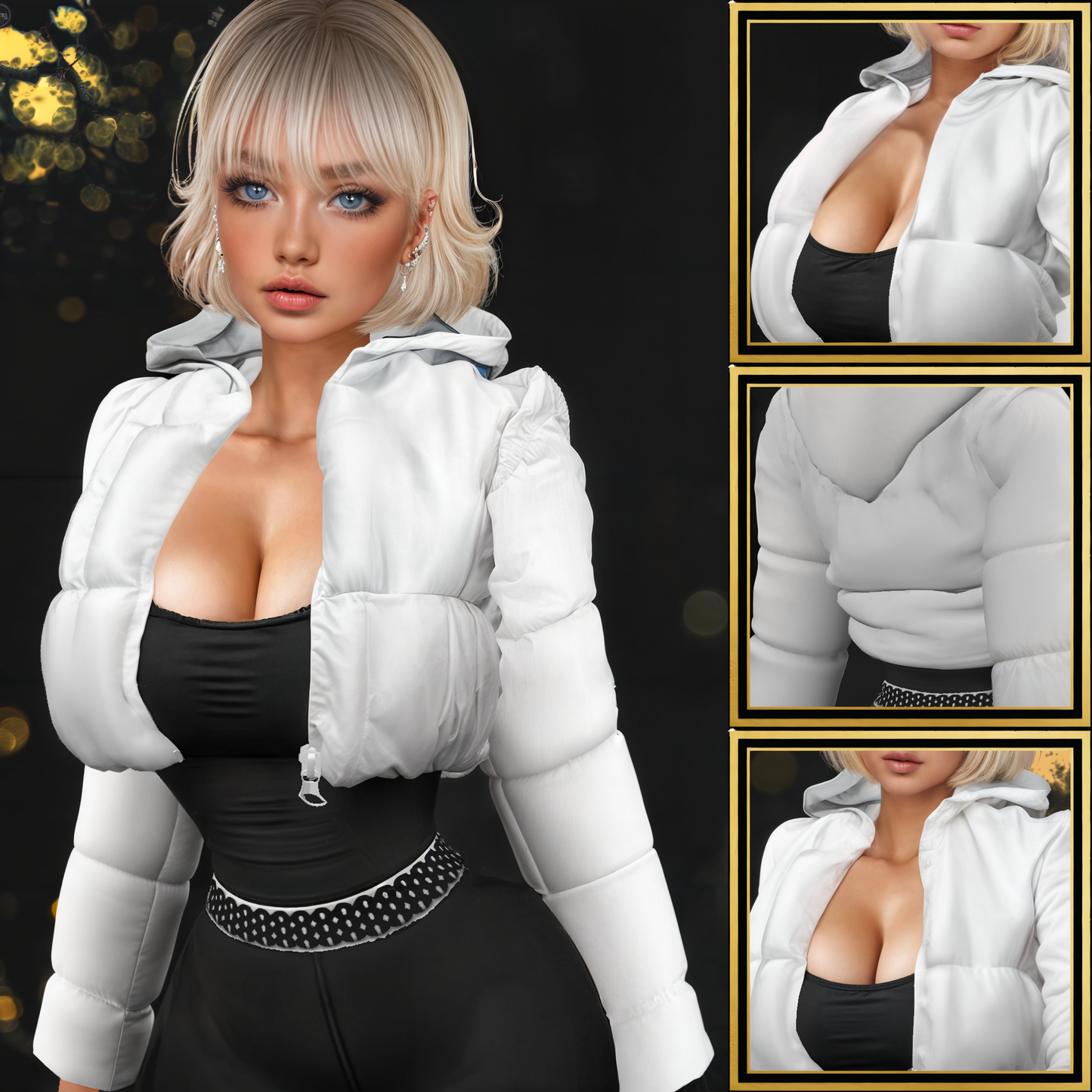 IMVU Short O. Puffer Jacket Mesh