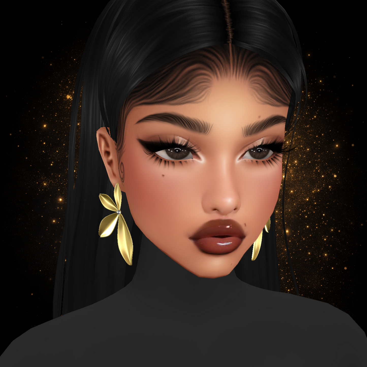 IMVU Pearl Bloom Earrings Mesh