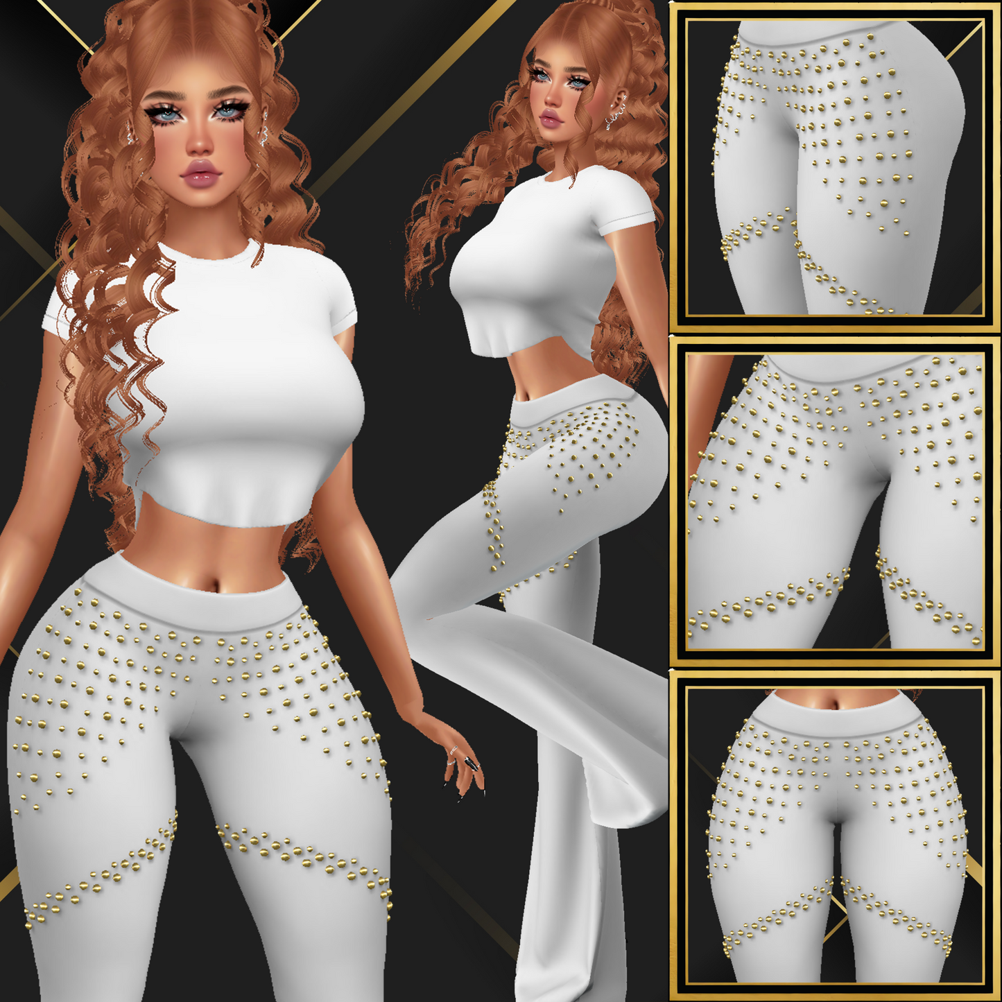 IMVU Flared Peral Pants Mesh