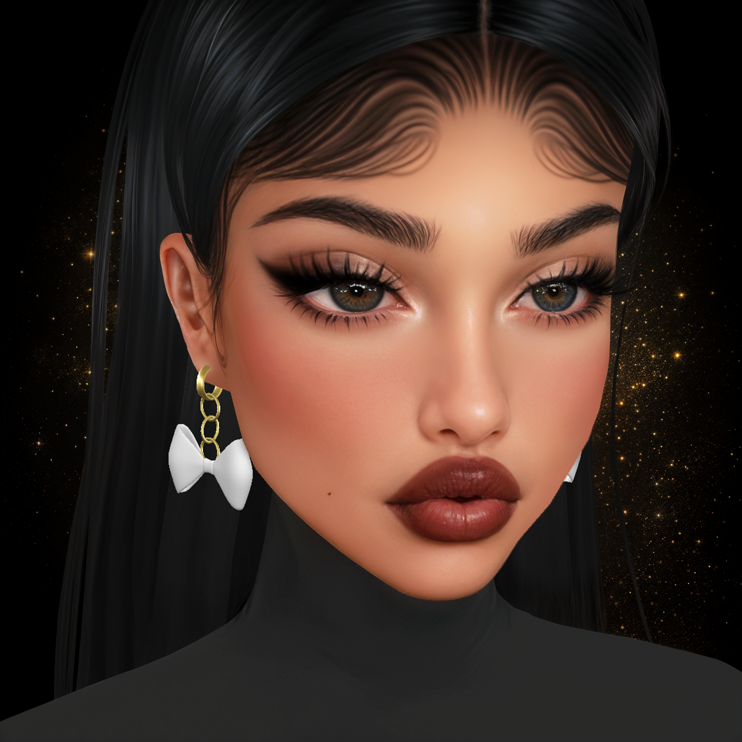 IMVU Bow Earrings V4 Mesh