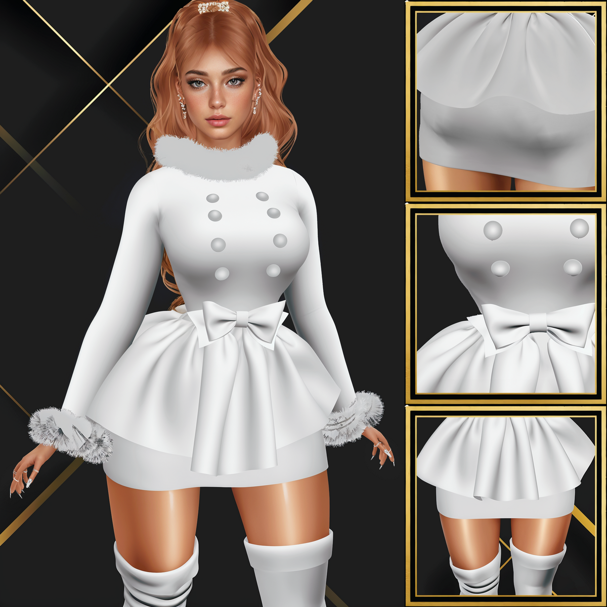 IMVU Coat Winter Dress Mesh