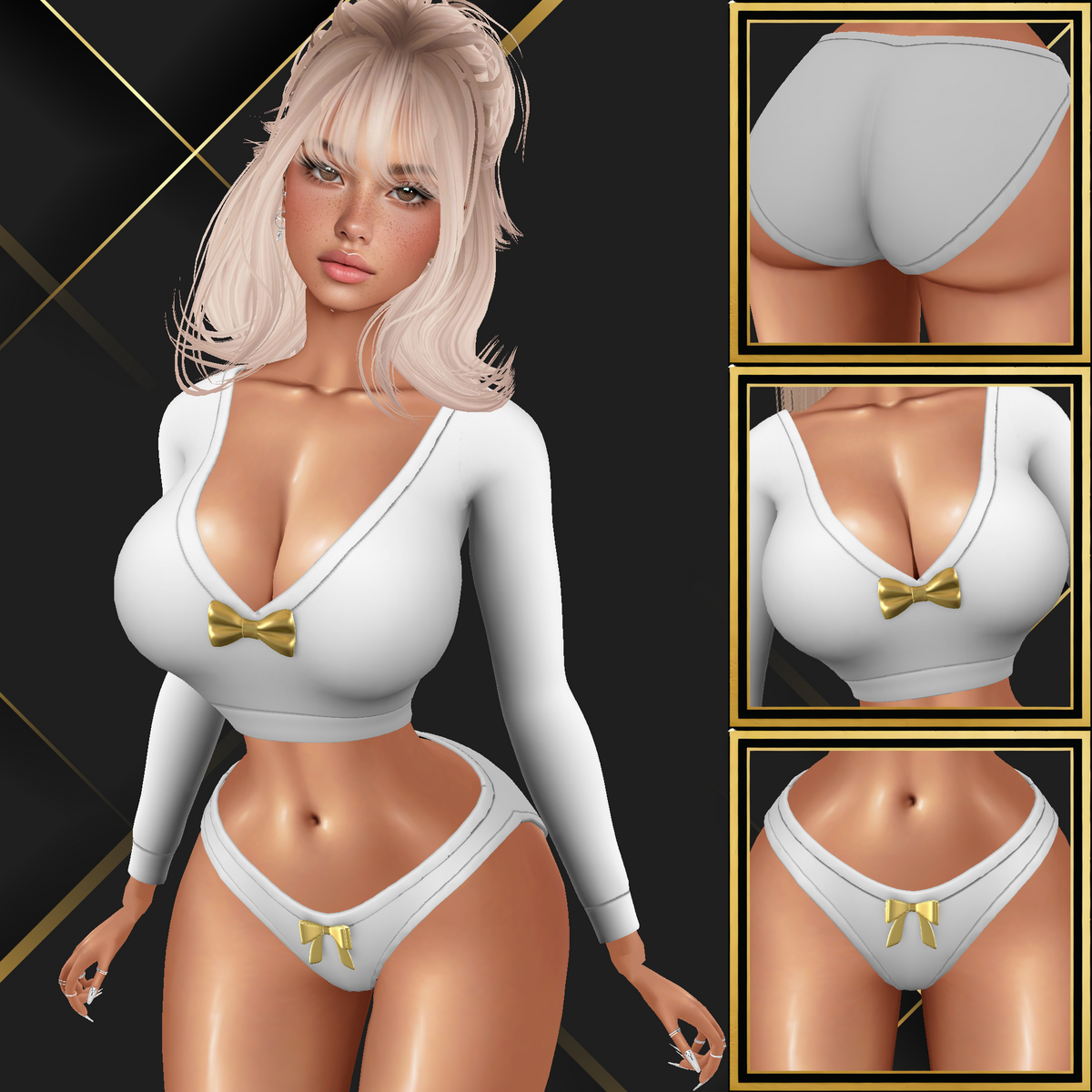 IMVU Bow Lounge Set Mesh