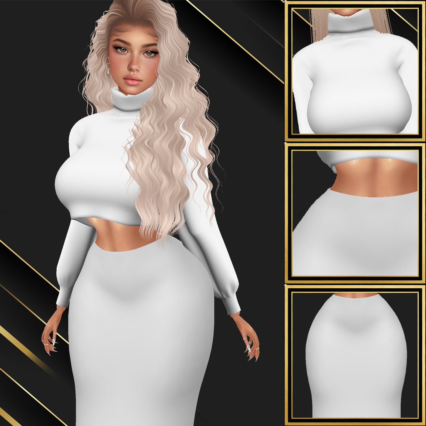 IMVU Long Skirt Mesh