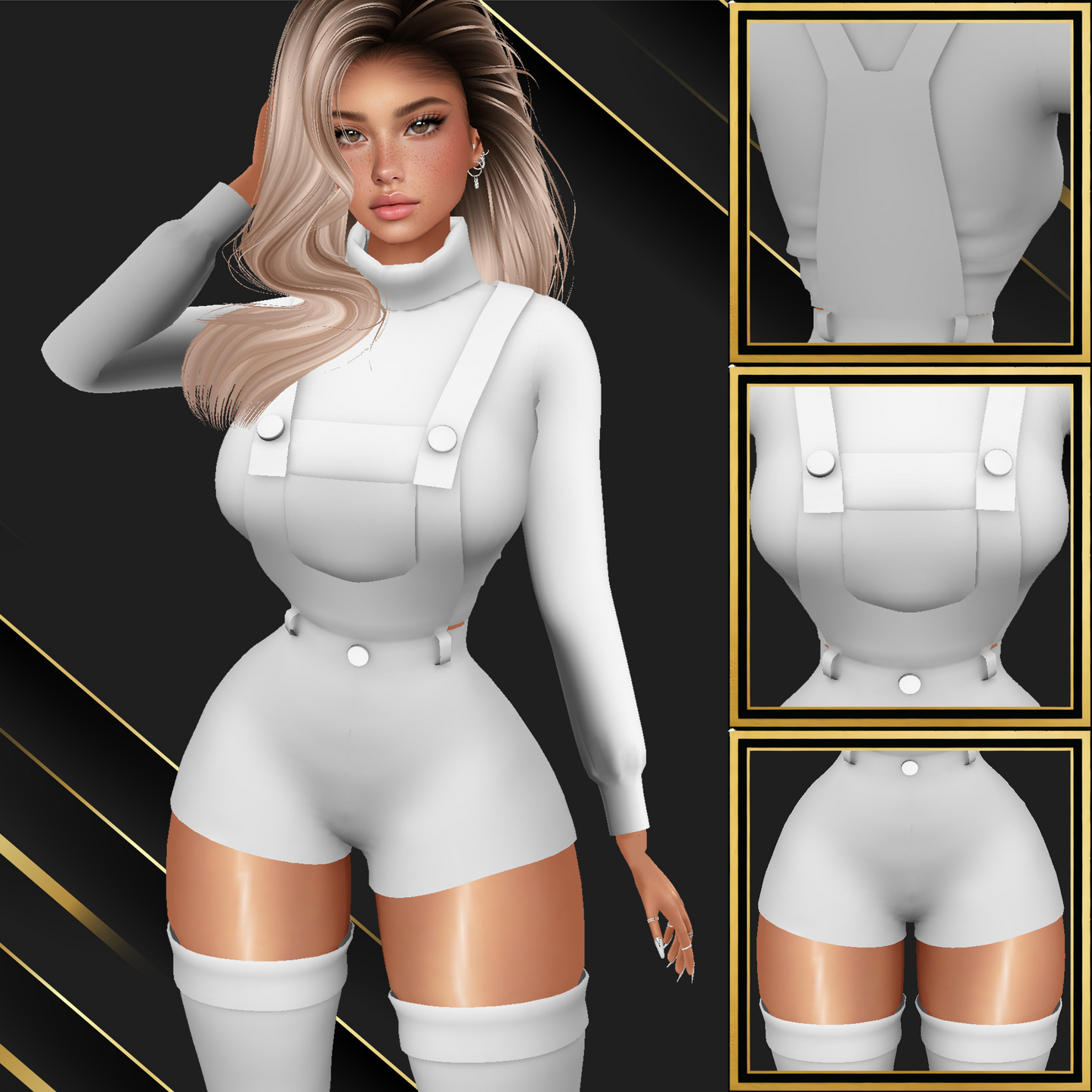 IMVU Shorts Overalls Mesh