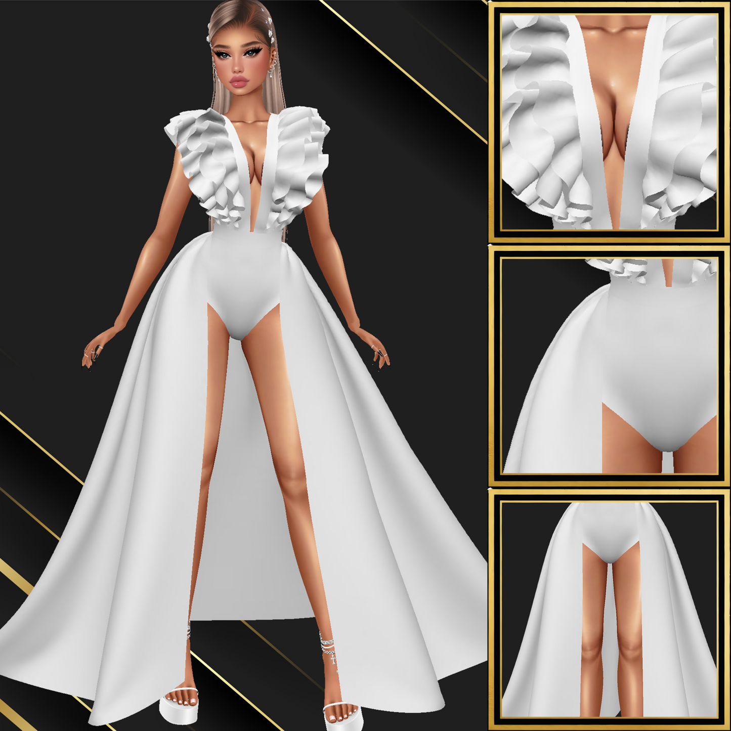 IMVU Sky W.Train Dress Mesh