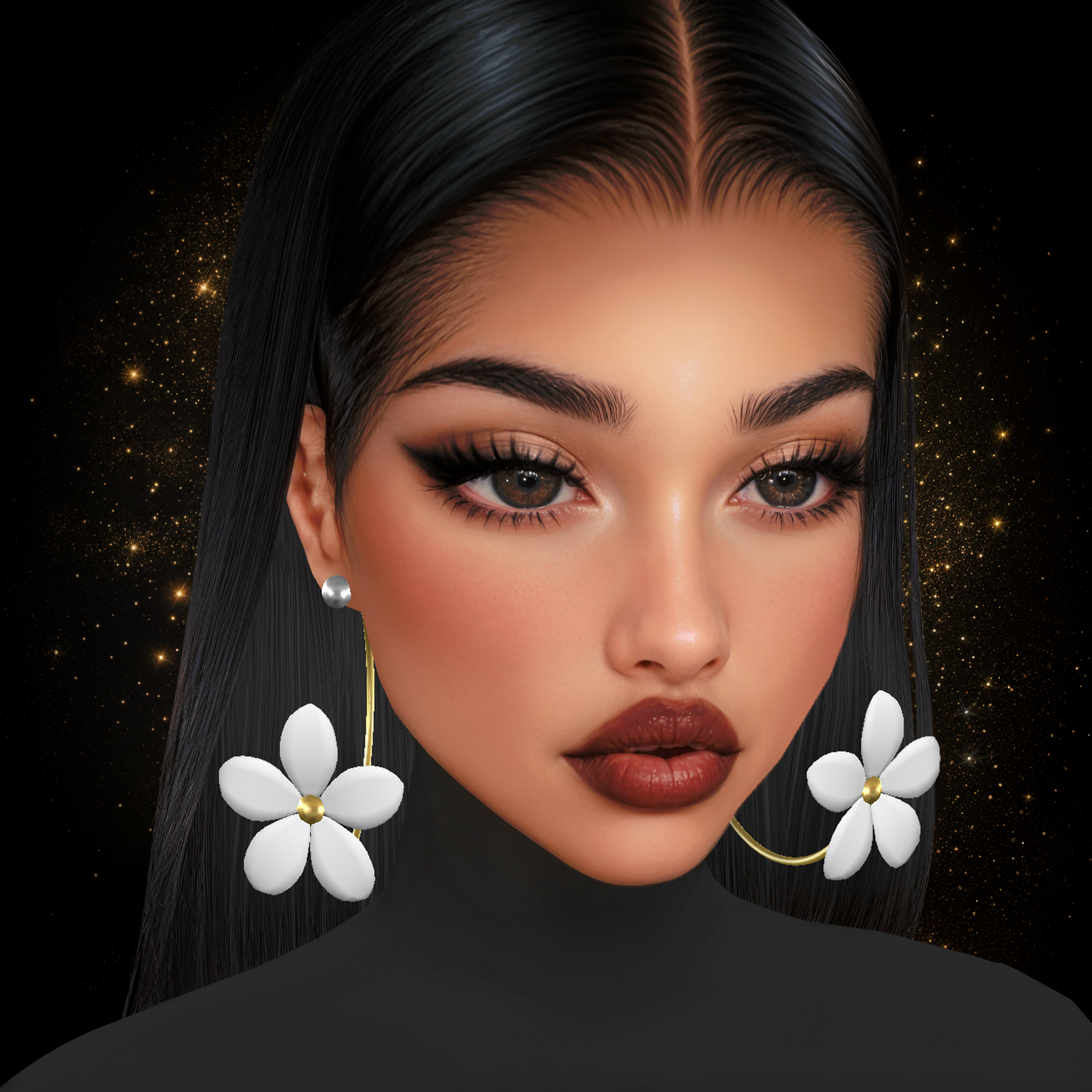 IMVU Flower Earrings V3 Mesh