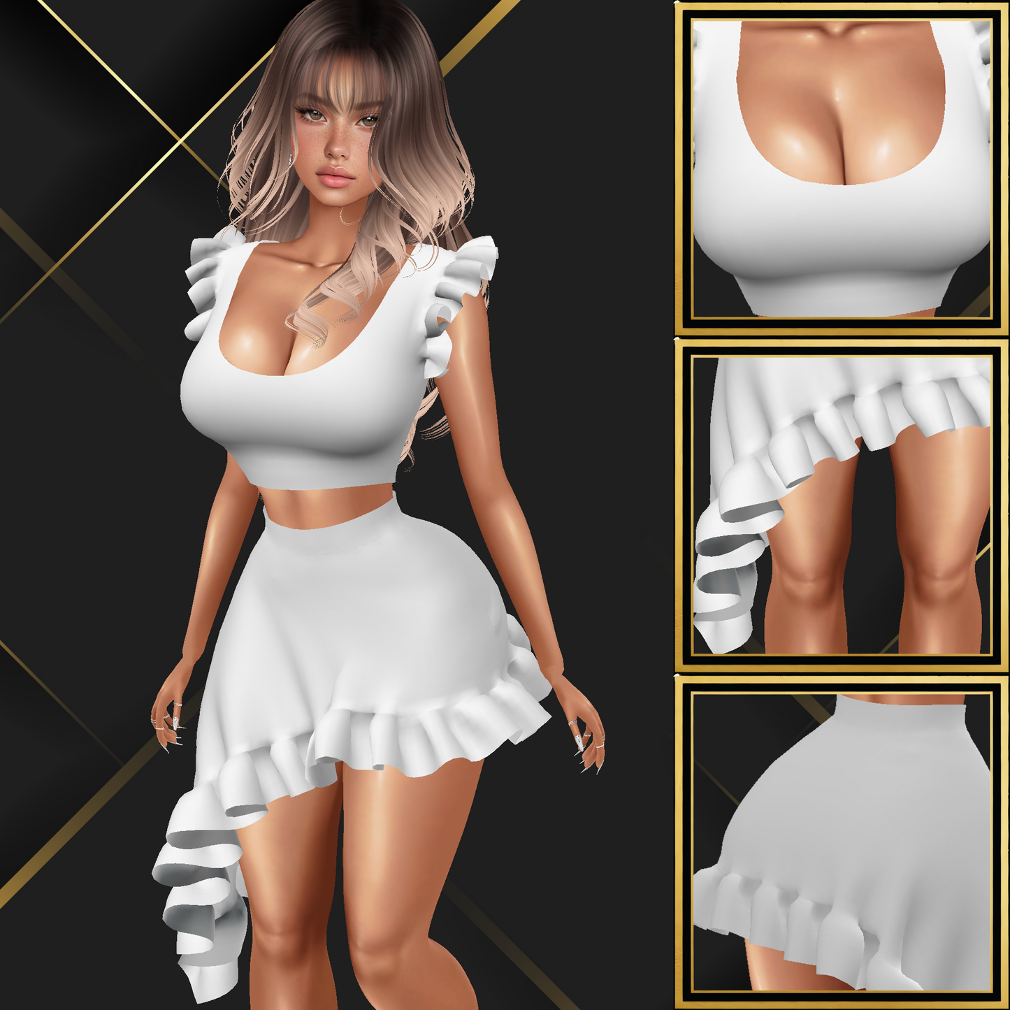 IMVU Cute Ruffles Set Mesh