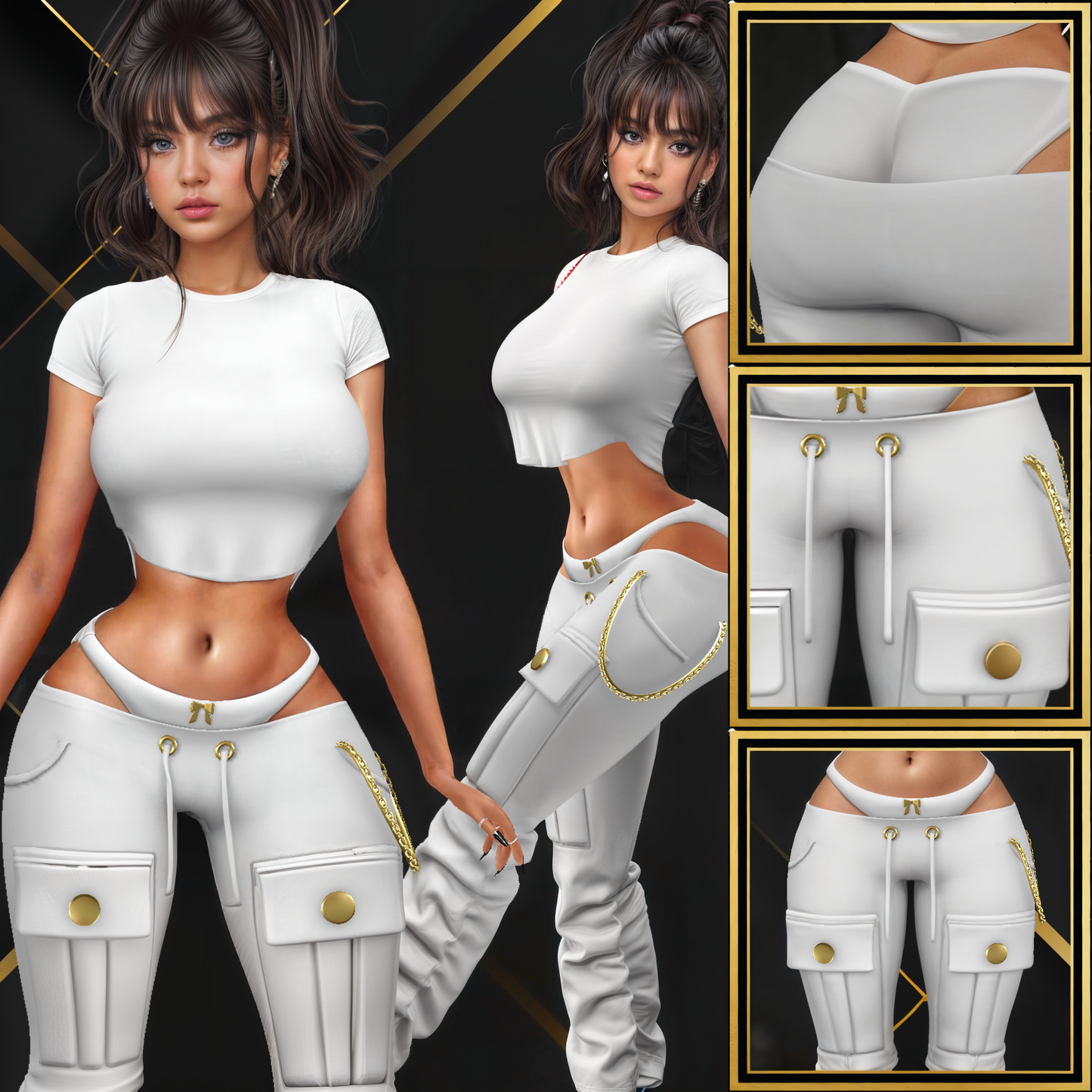 IMVU Drop Down Pants Mesh