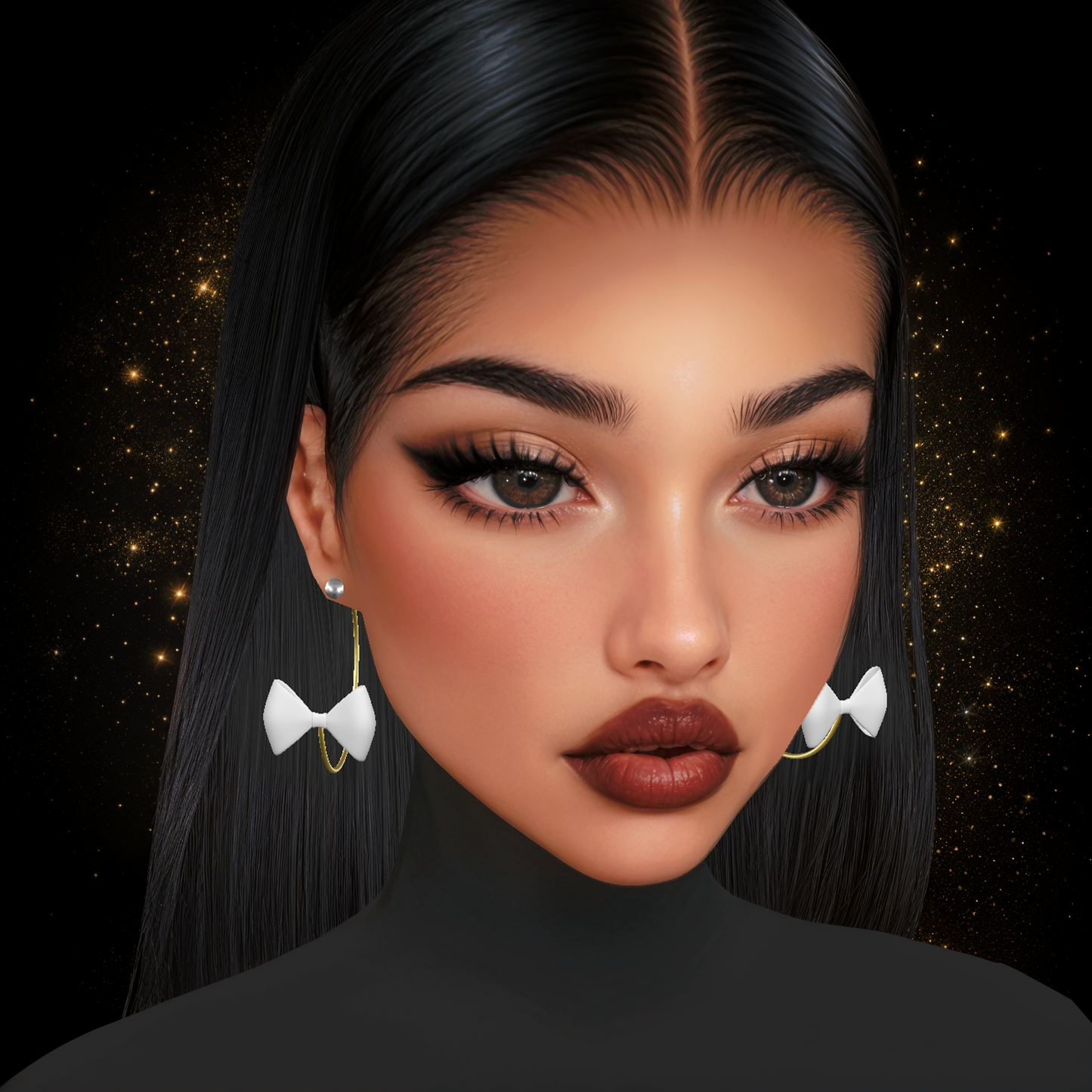 IMVU Bow Earrings V3 Mesh