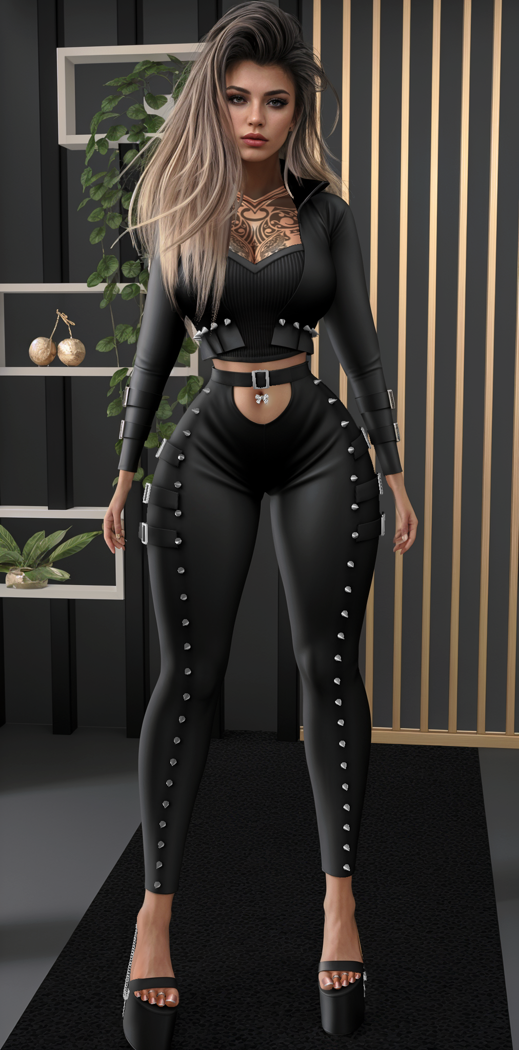 IMVU Rebel Stud Pants Texture