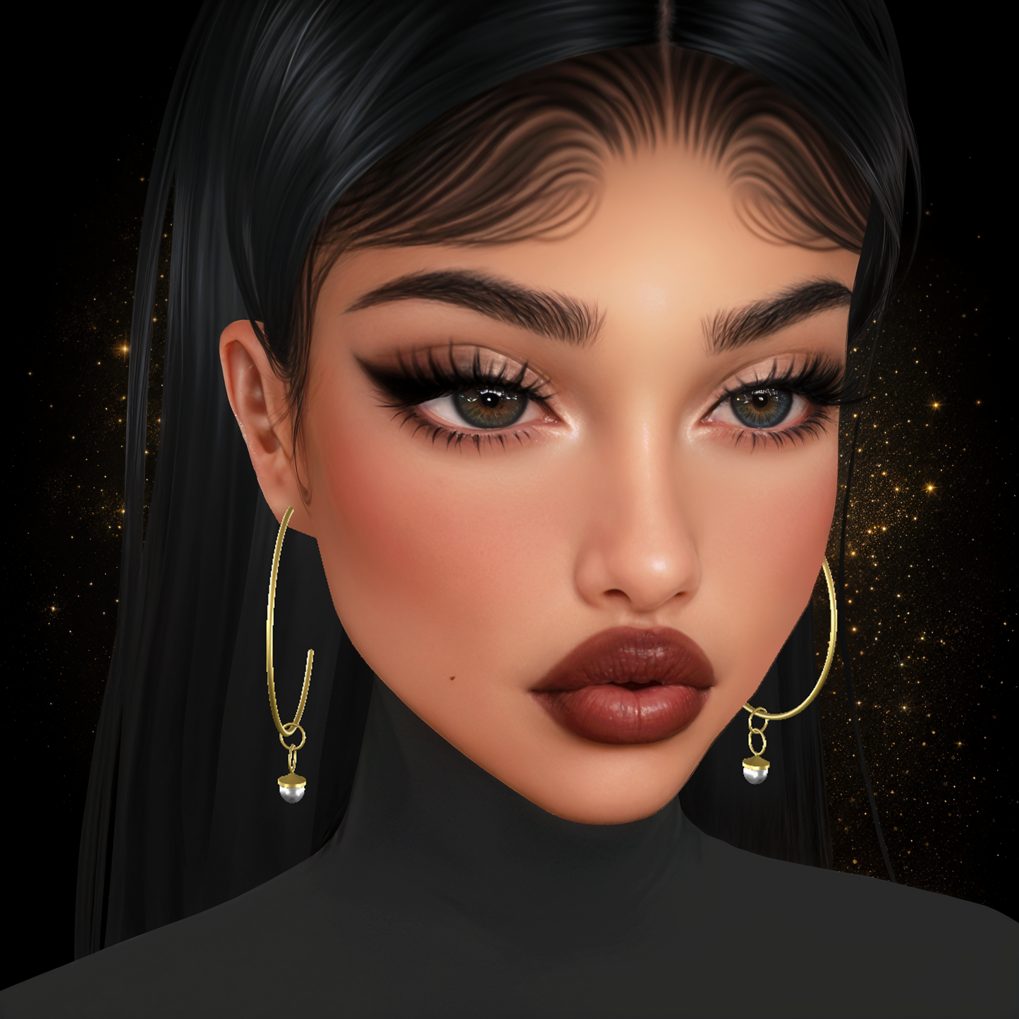 IMVU Pearl Hoops V3 Mesh