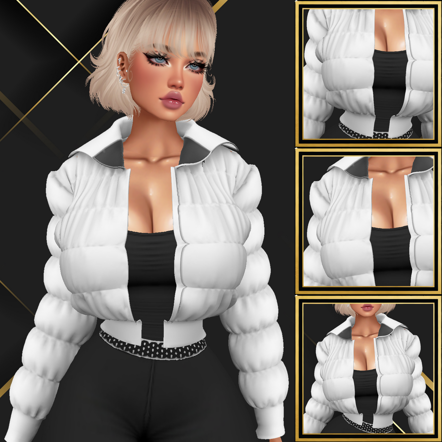 IMVU Puffer Jacket SML Mesh
