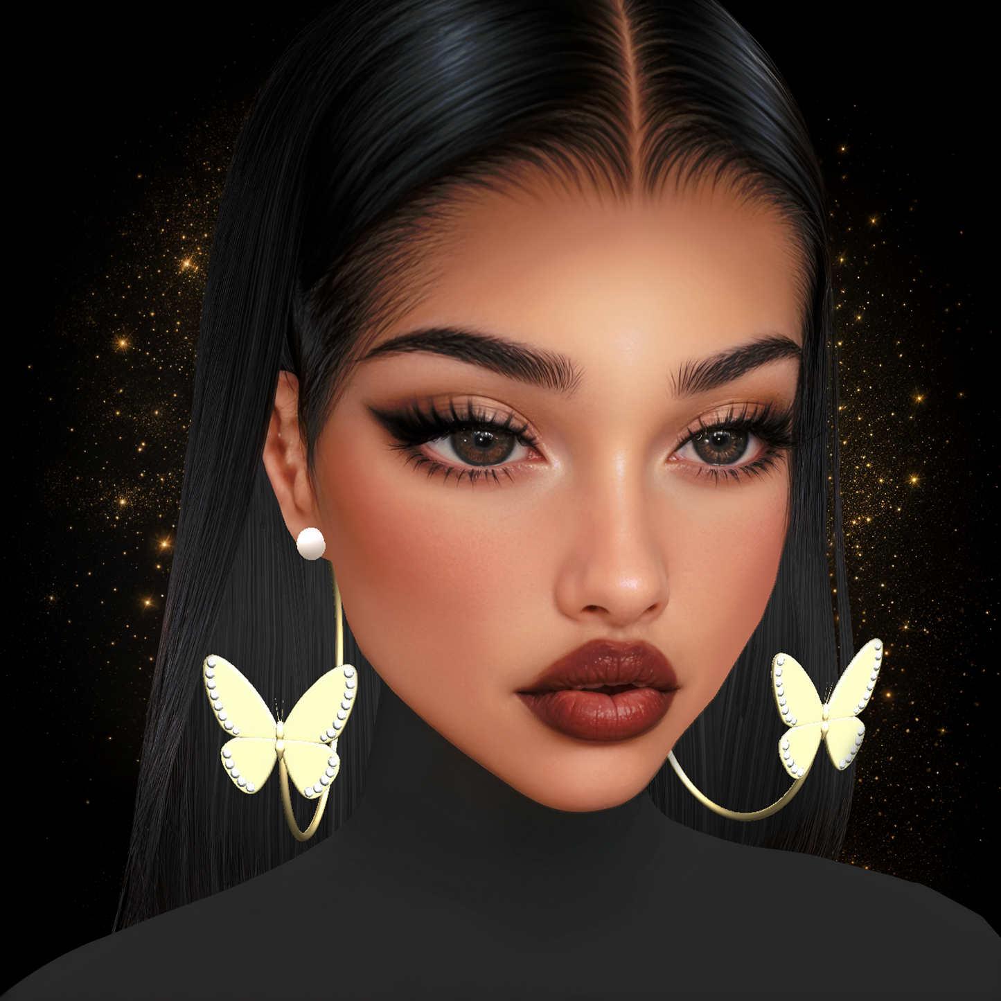 IMVU Butterfly Earrings L-V3 Mesh