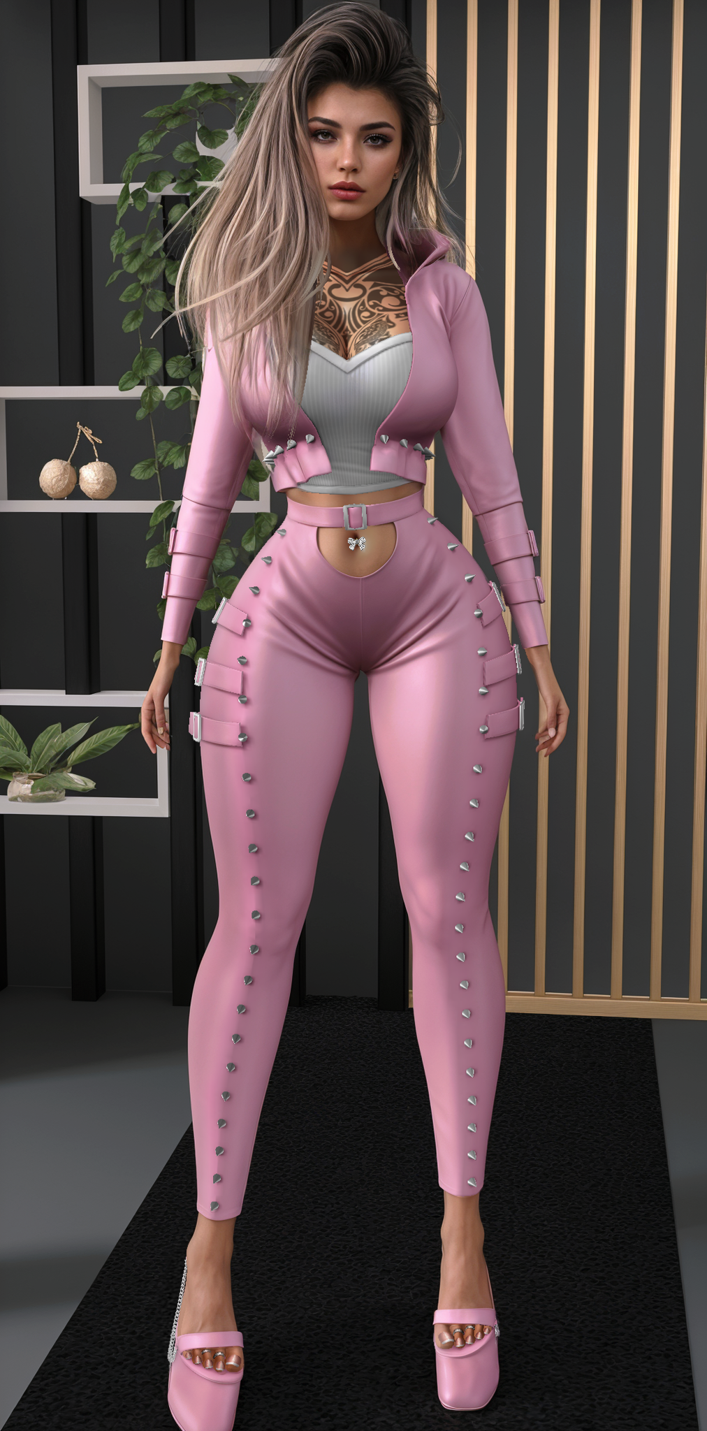 IMVU Rebel Stud Pants Texture