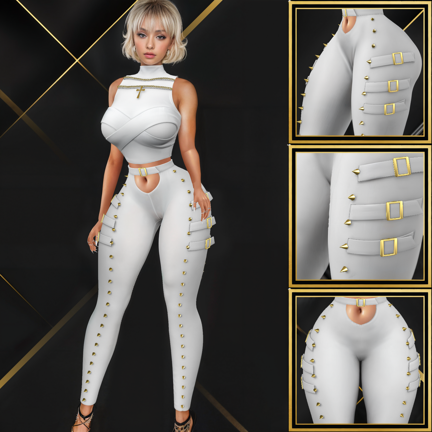 IMVU Belted Pants Mesh