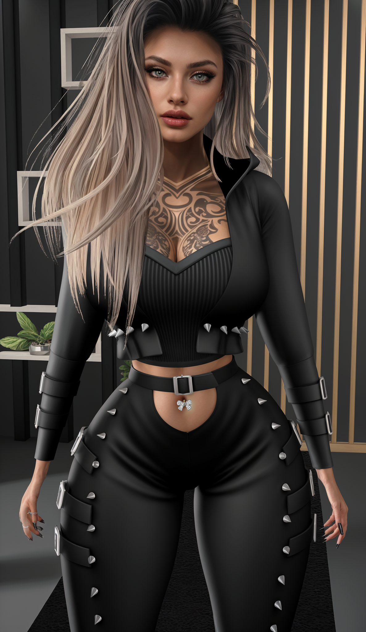 IMVU Rebel Stud Pants Texture