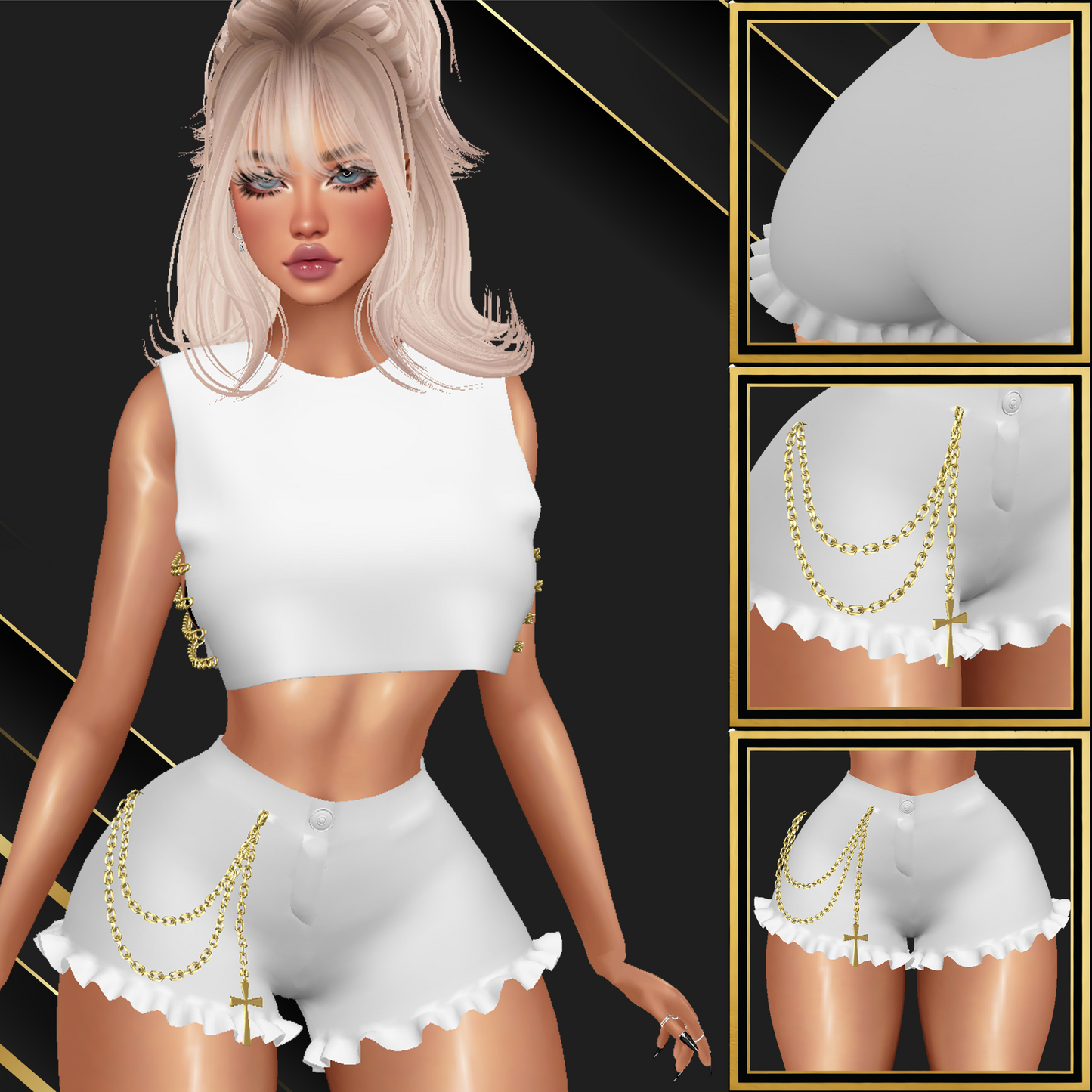 IMVU Chained Shorts Mesh