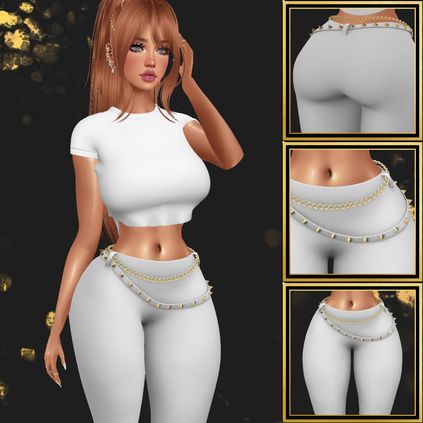 IMVU Pants With Belt Mesh