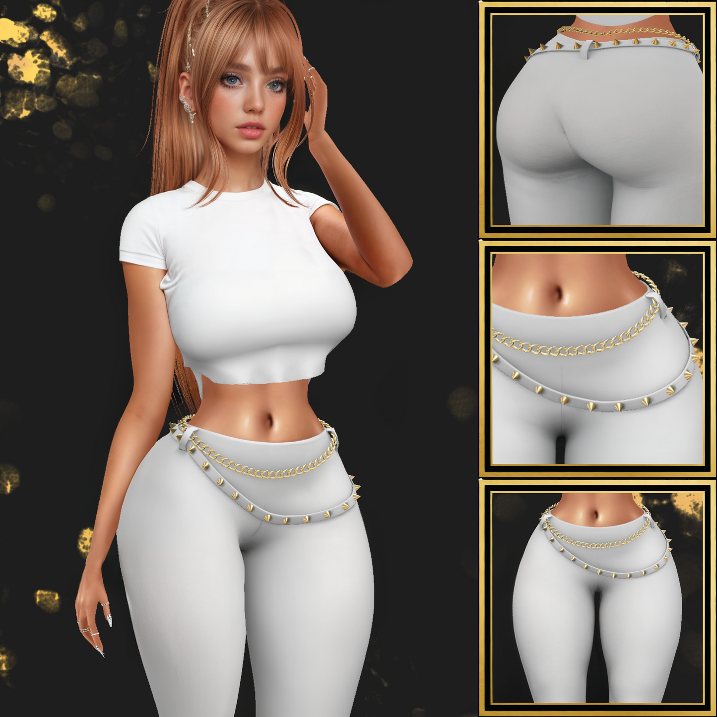 IMVU Pants With Belt Mesh