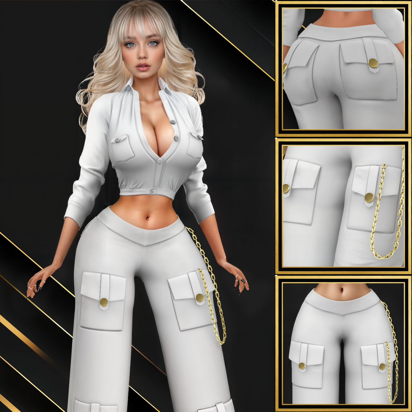 IMVU Wide Pants Mesh