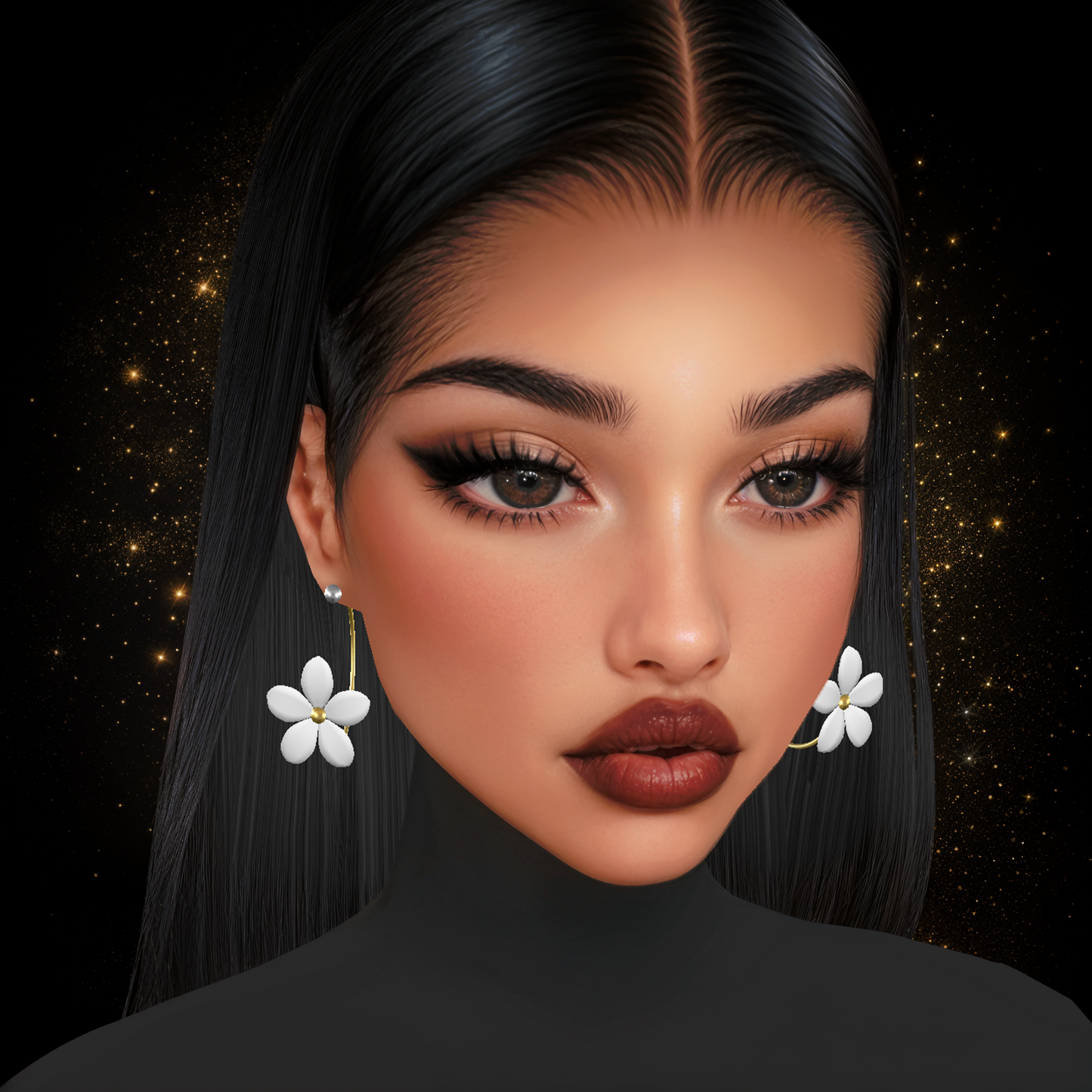 IMVU Flower Earrings V4 Mesh