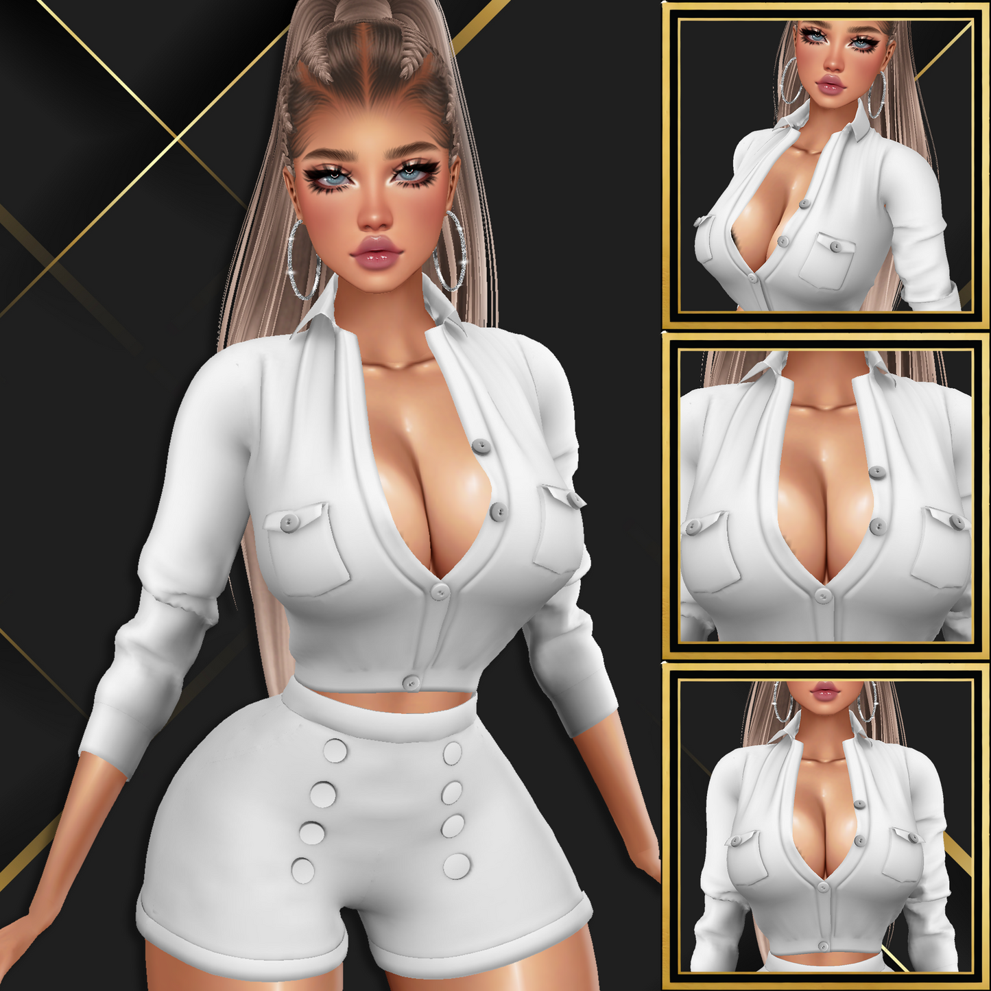 IMVU Cascade Blouse Mesh
