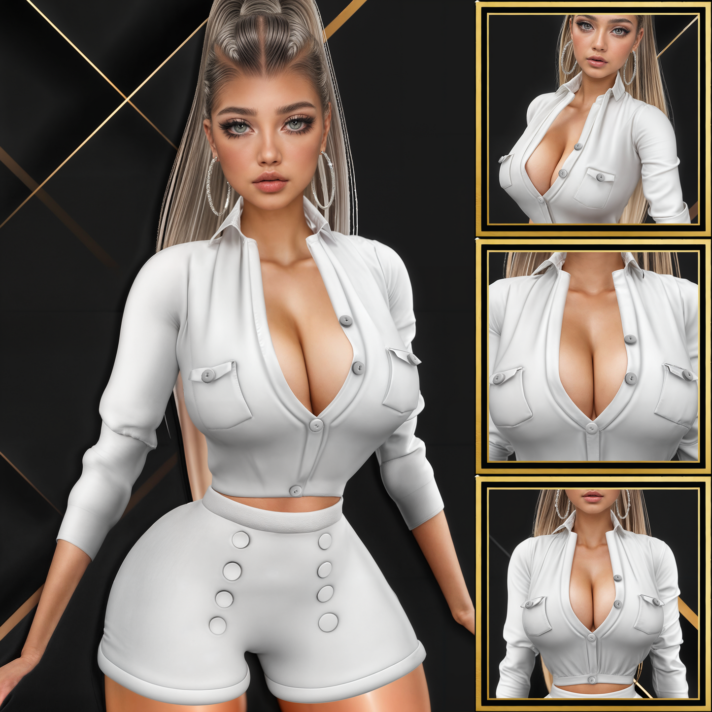 IMVU Cascade Blouse Mesh