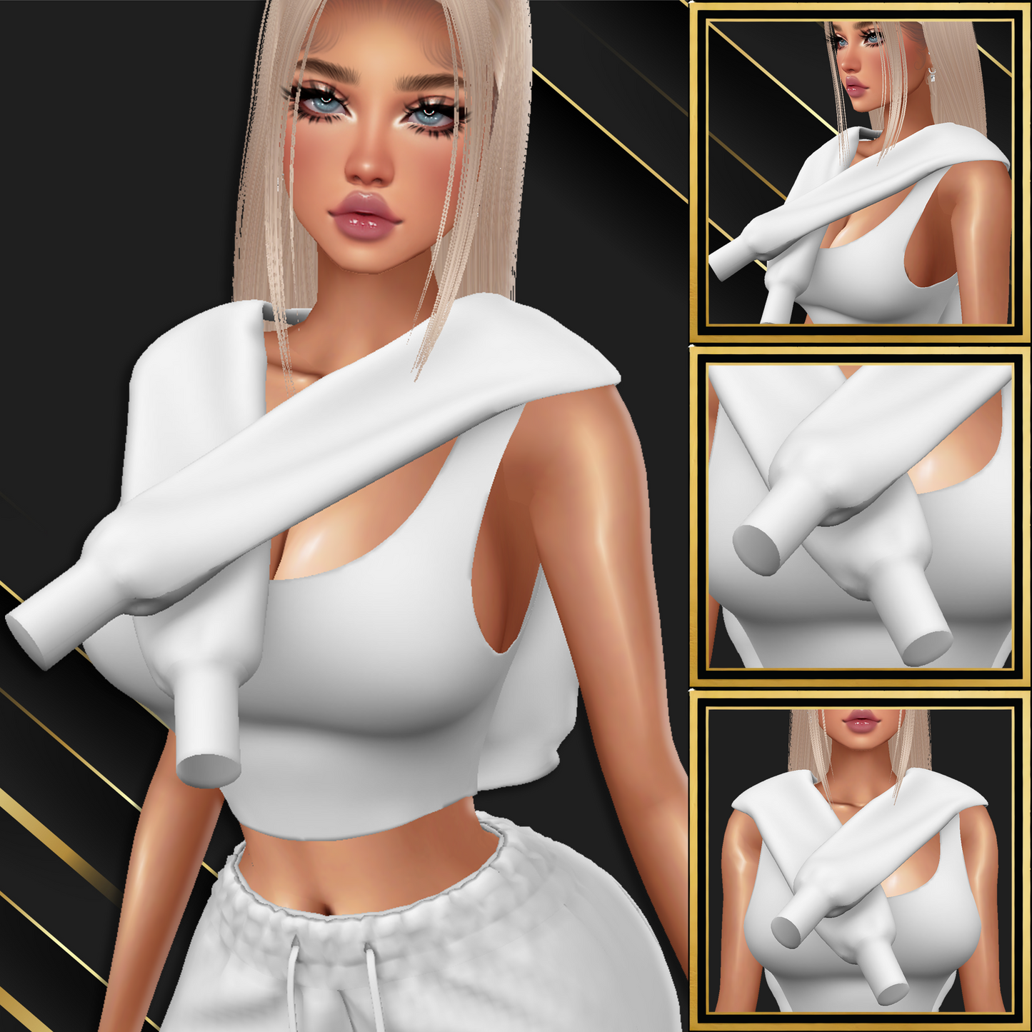 IMVU Echo Wrap Top Mesh