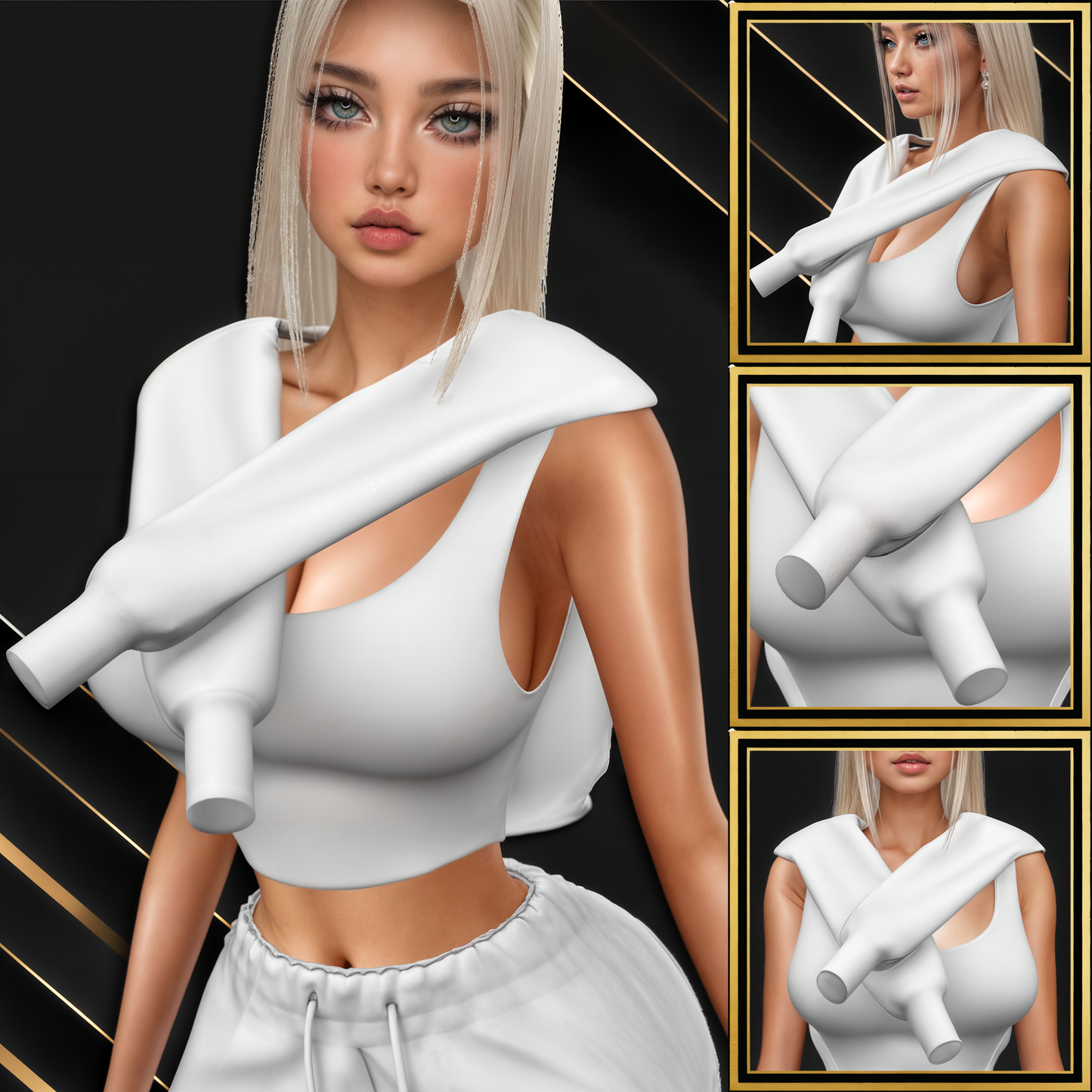 IMVU Echo Wrap Top Mesh