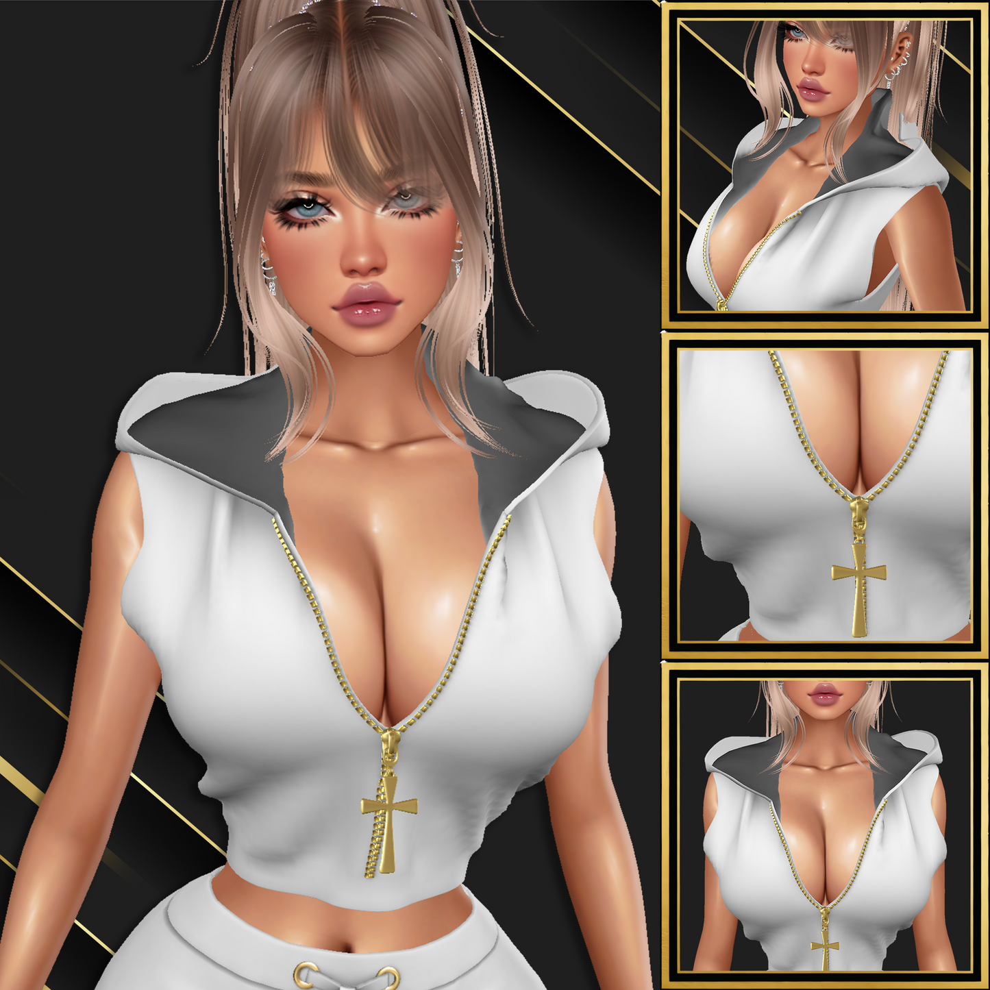 IMVU Hooded Vest Mesh