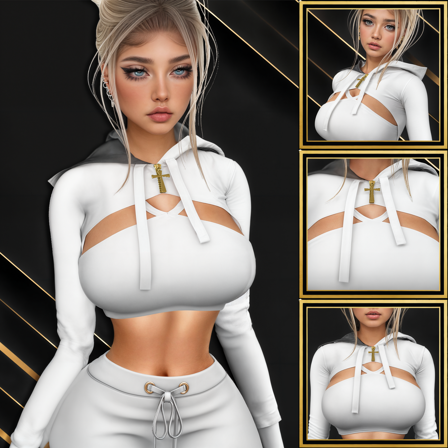 IMVU Stride Crop Top Mesh