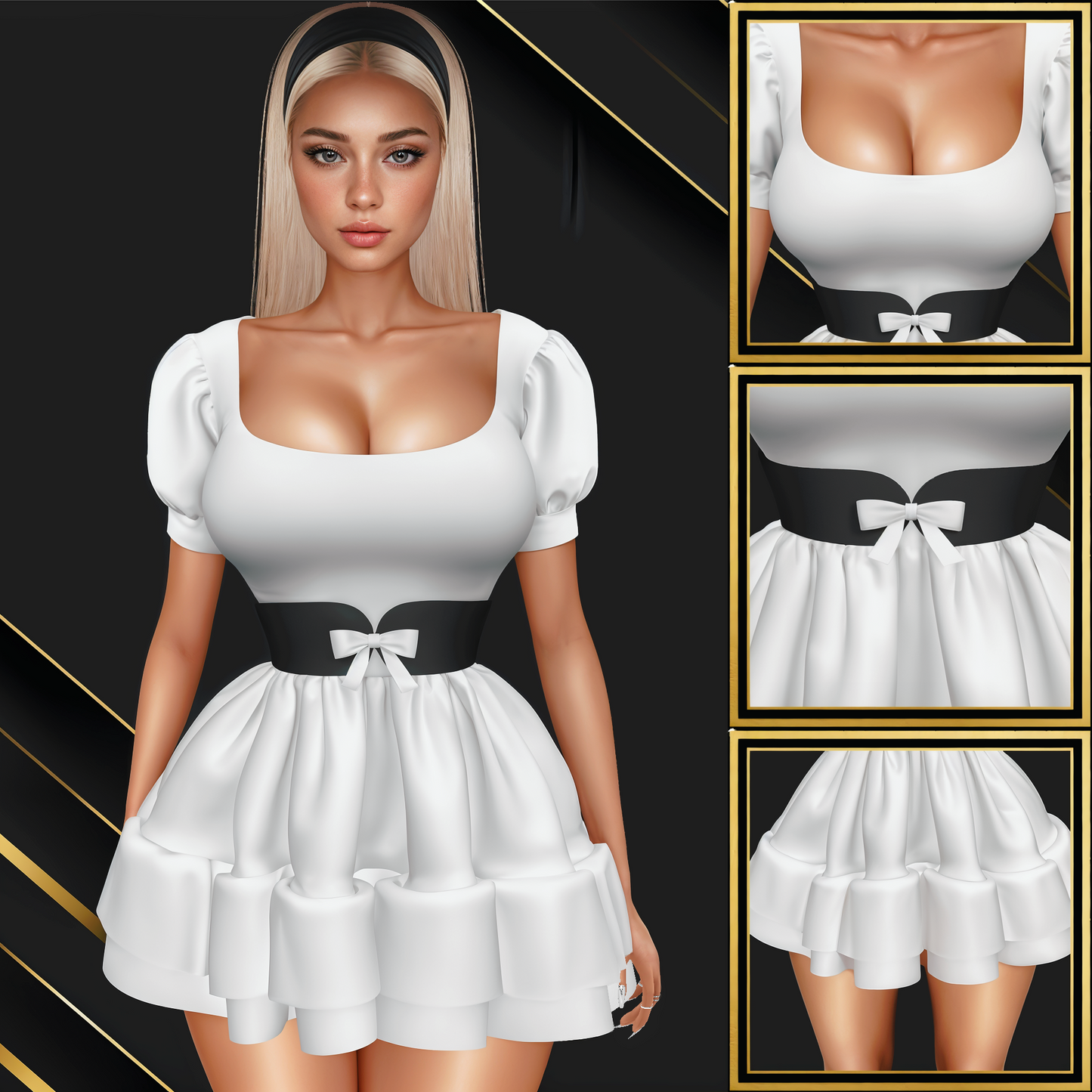 IMVU Dress W/Belt Mesh