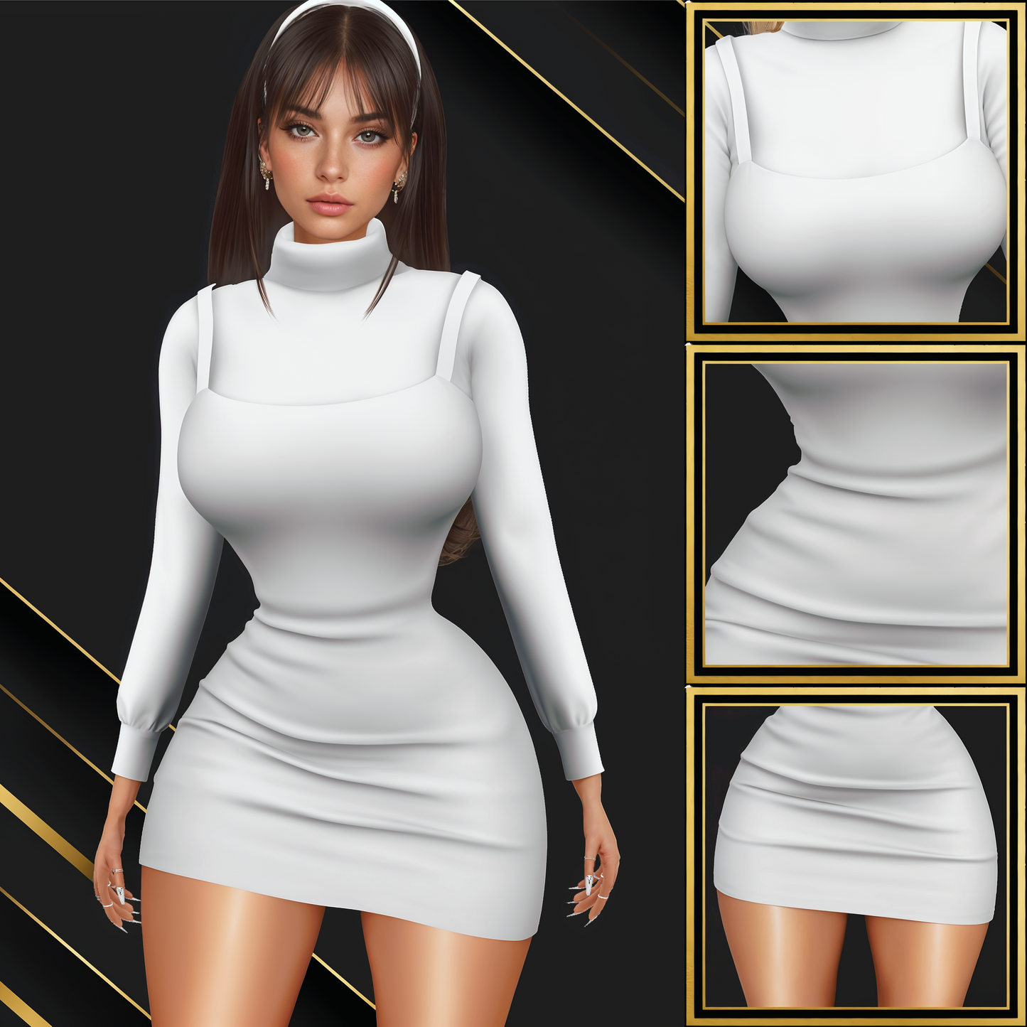 IMVU Sweater Dress Mesh