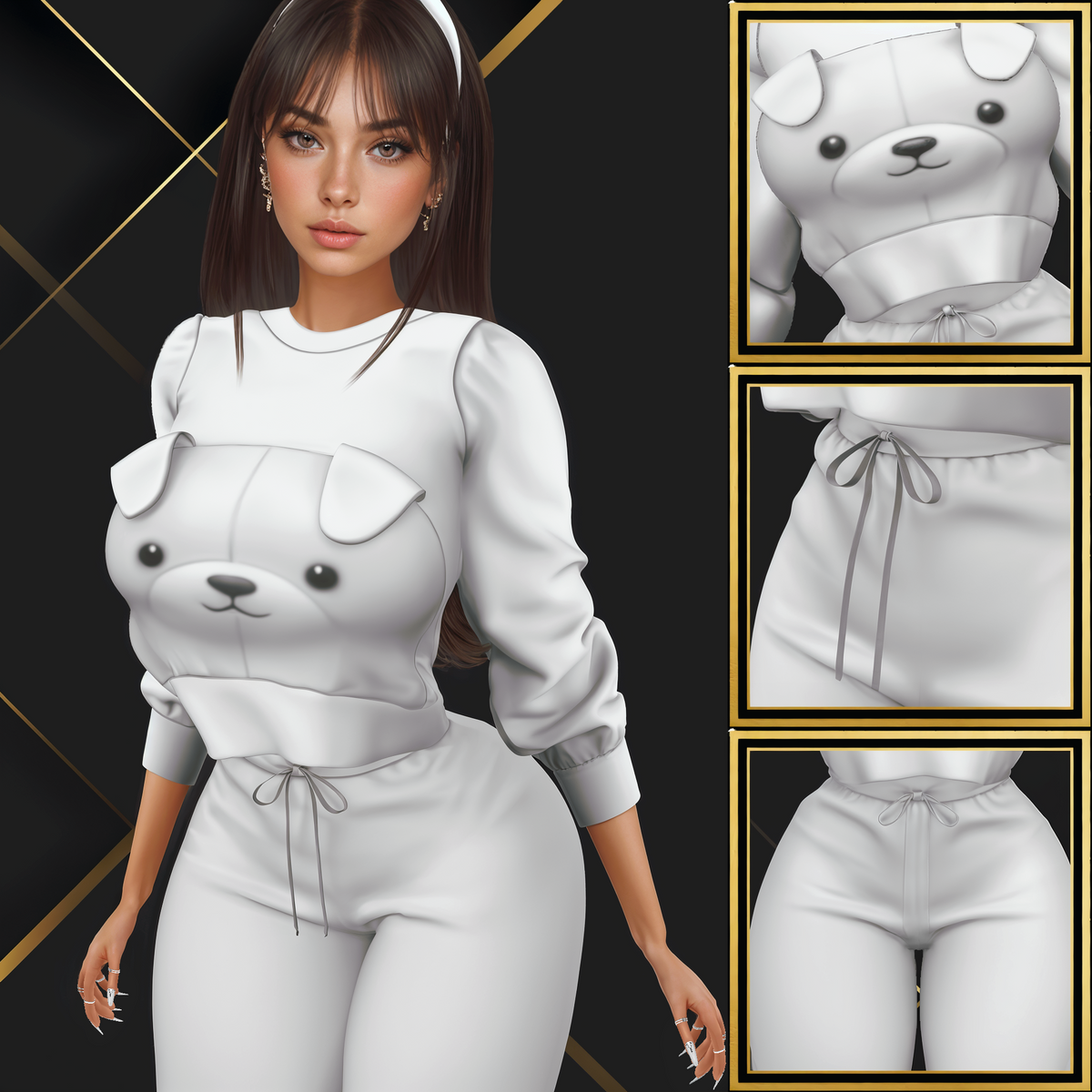 IMVU Cozy Teddy Pajama Mesh