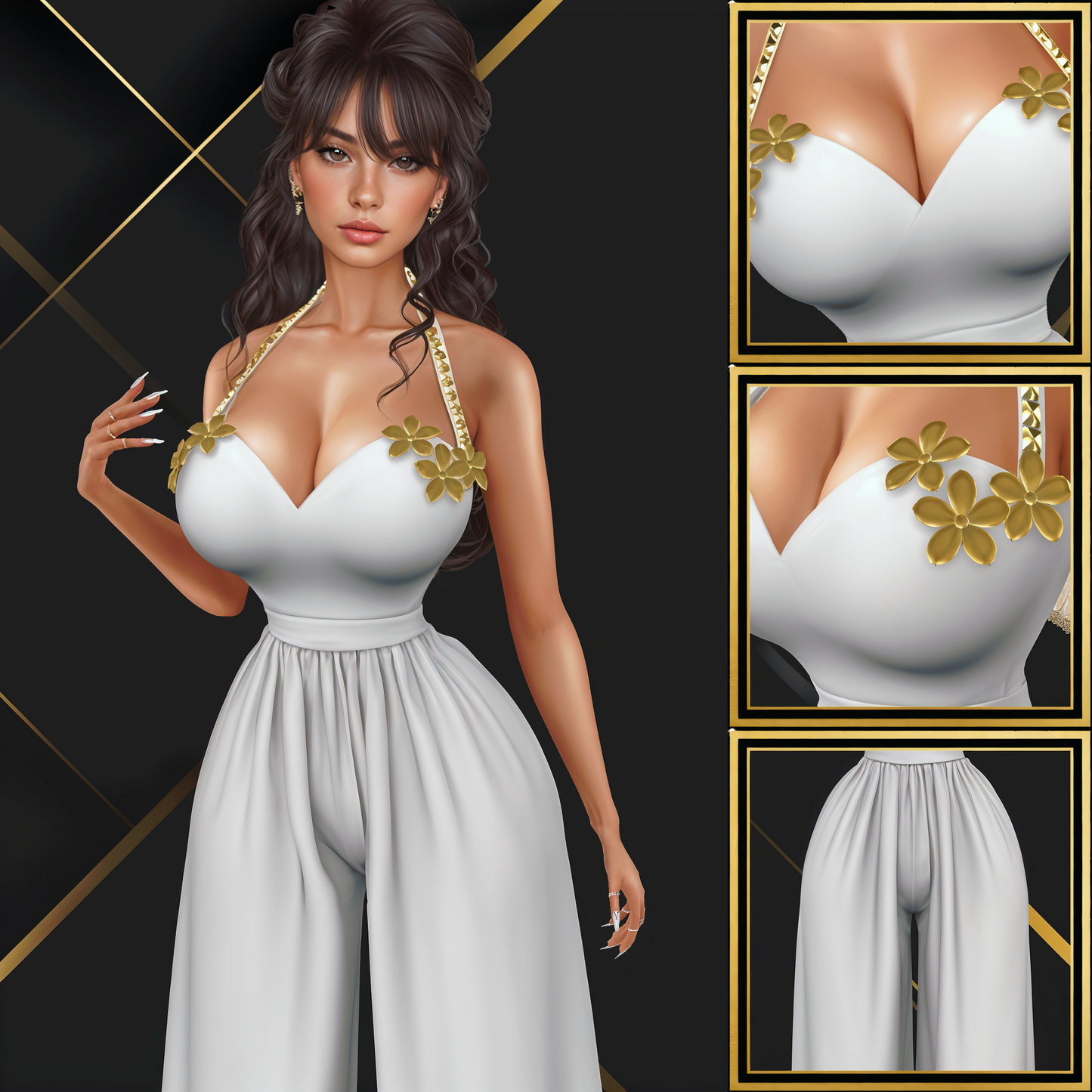IMVU Aurelia Jumpsuit Mesh