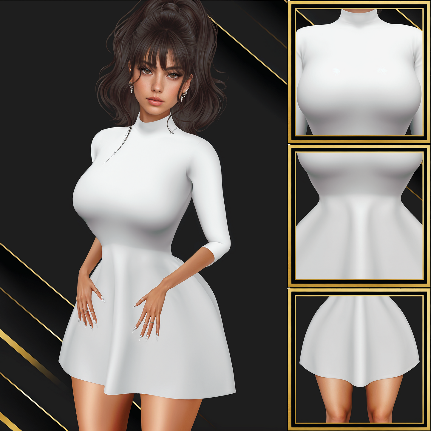 IMVU Thunderclouds Dress Mesh