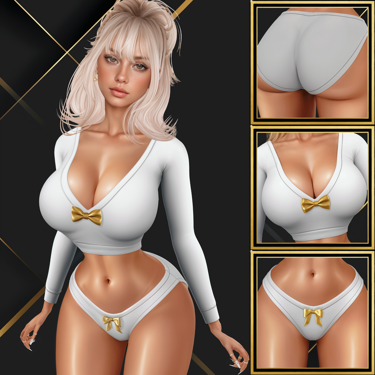 IMVU Bow Lounge Set Mesh