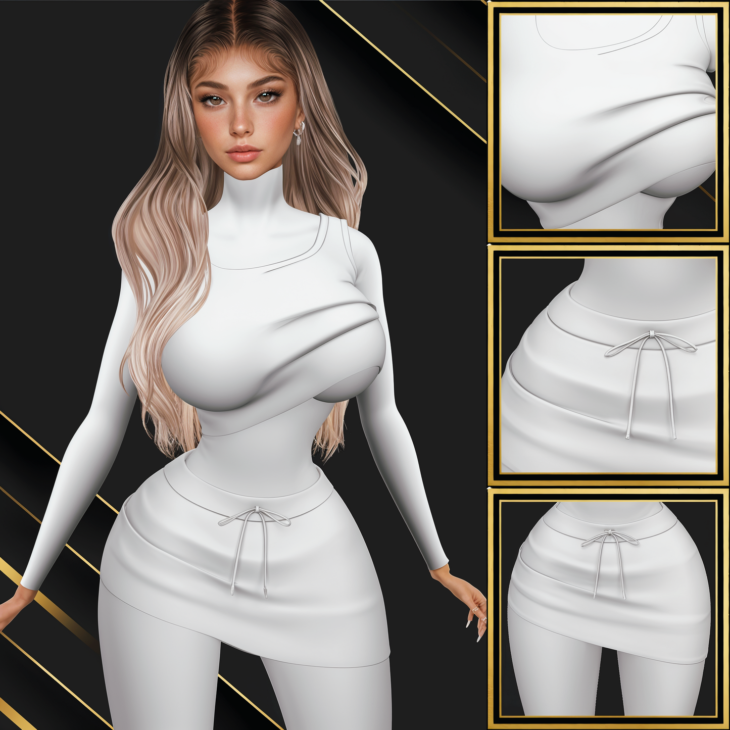 IMVU Mona Set Mesh