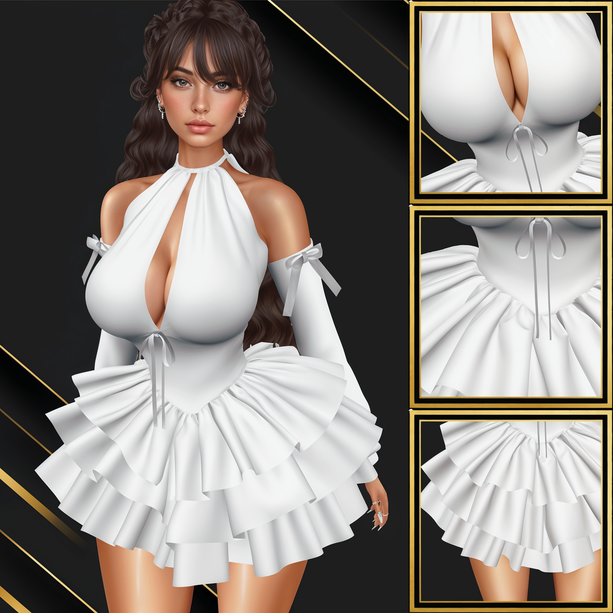 IMVU Cute Ruffle Dress Mesh