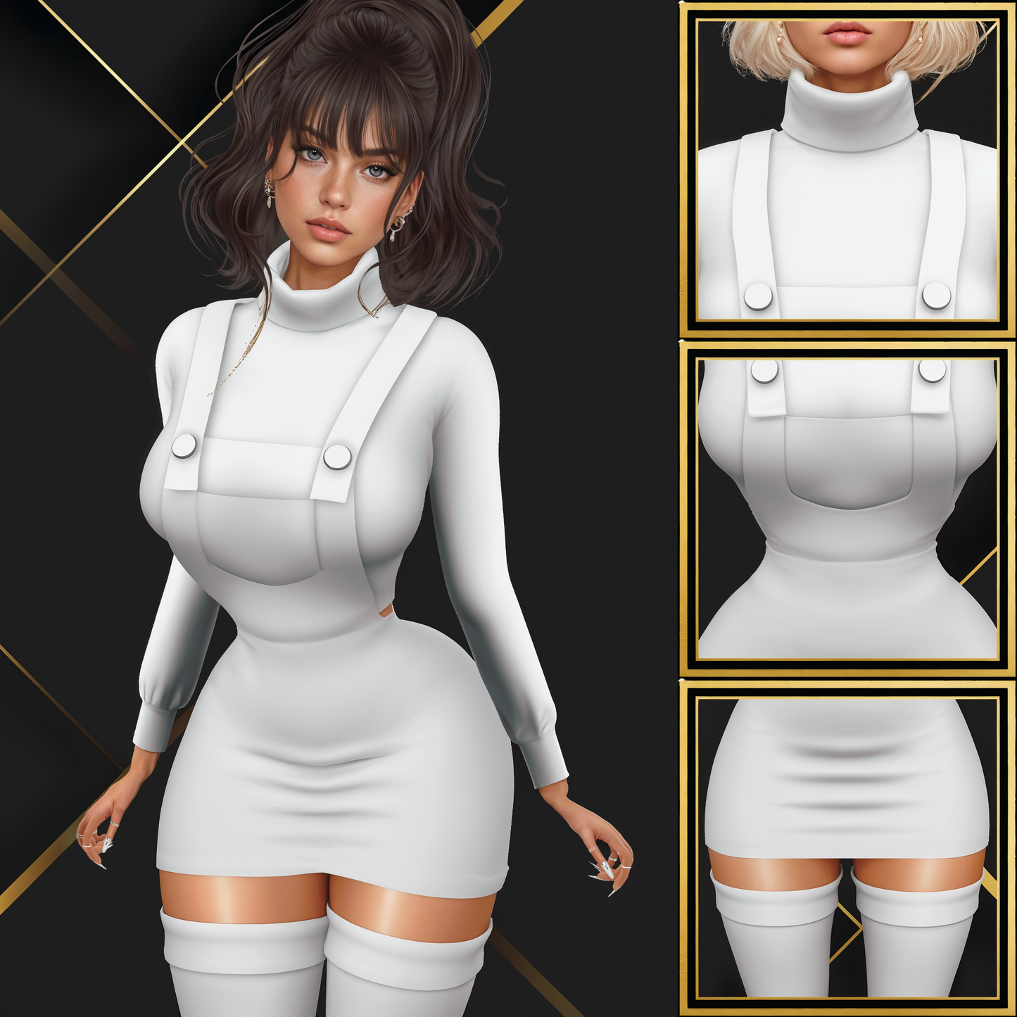 IMVU Dress Overalls Mesh