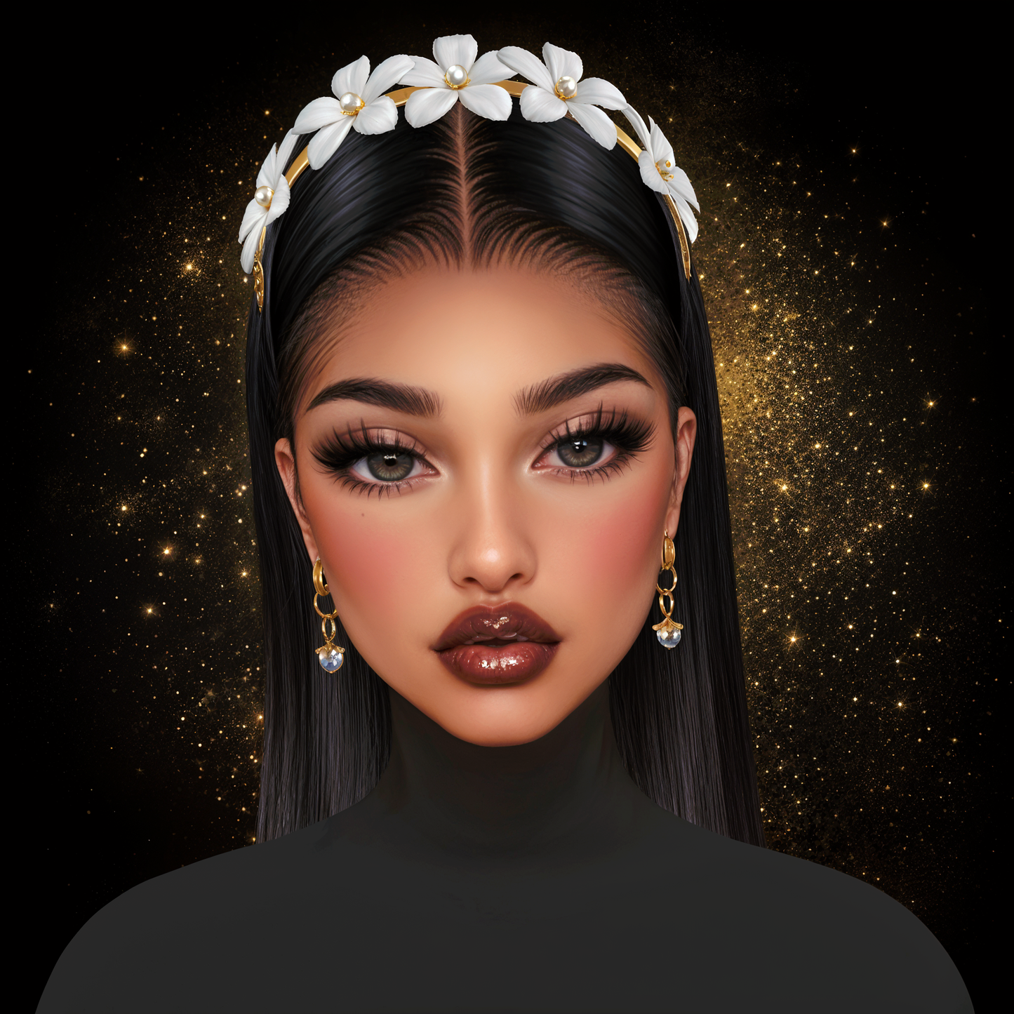 IMVU Flower Headband V3 Mesh